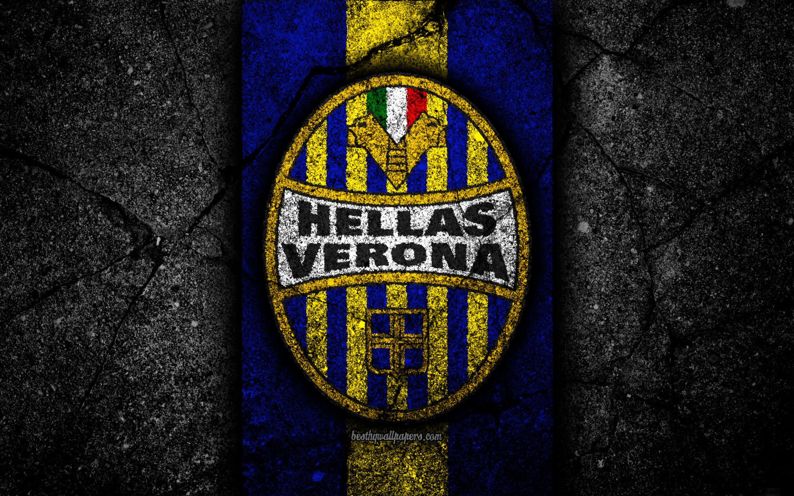 Download wallpapers 4k, Hellas Verona FC, logo, Serie B, football