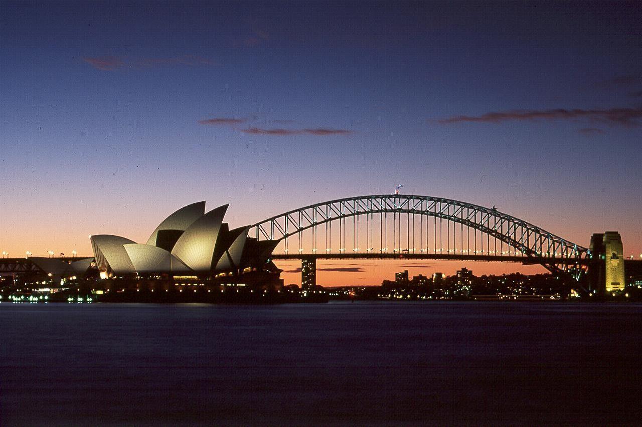 Bridges: Opera House Bridge Night Australia Sydney Desktop