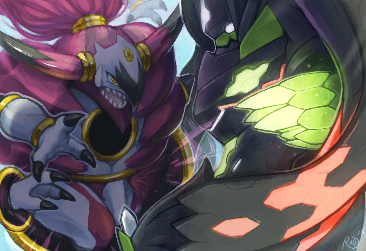 Clash of Legends: Hoopa vs. Zygarde by raiphen.deviantart on