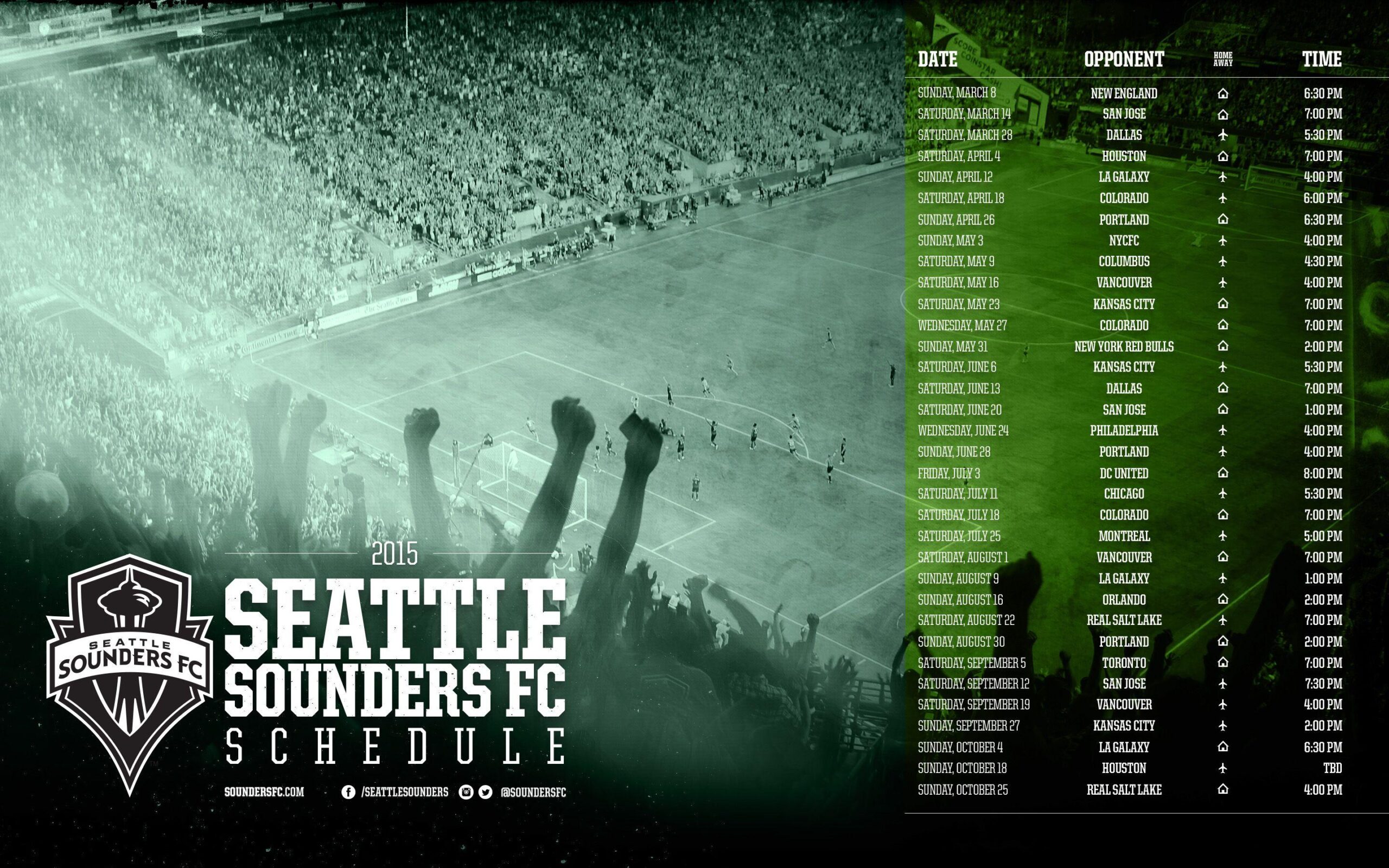 Sounders FC 2015 Schedule