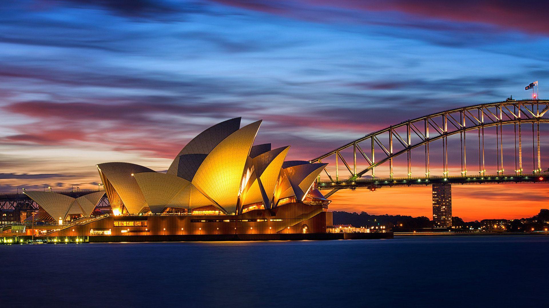 Sydney Opera House At Sunris HD Wallpaper, Backgrounds Image