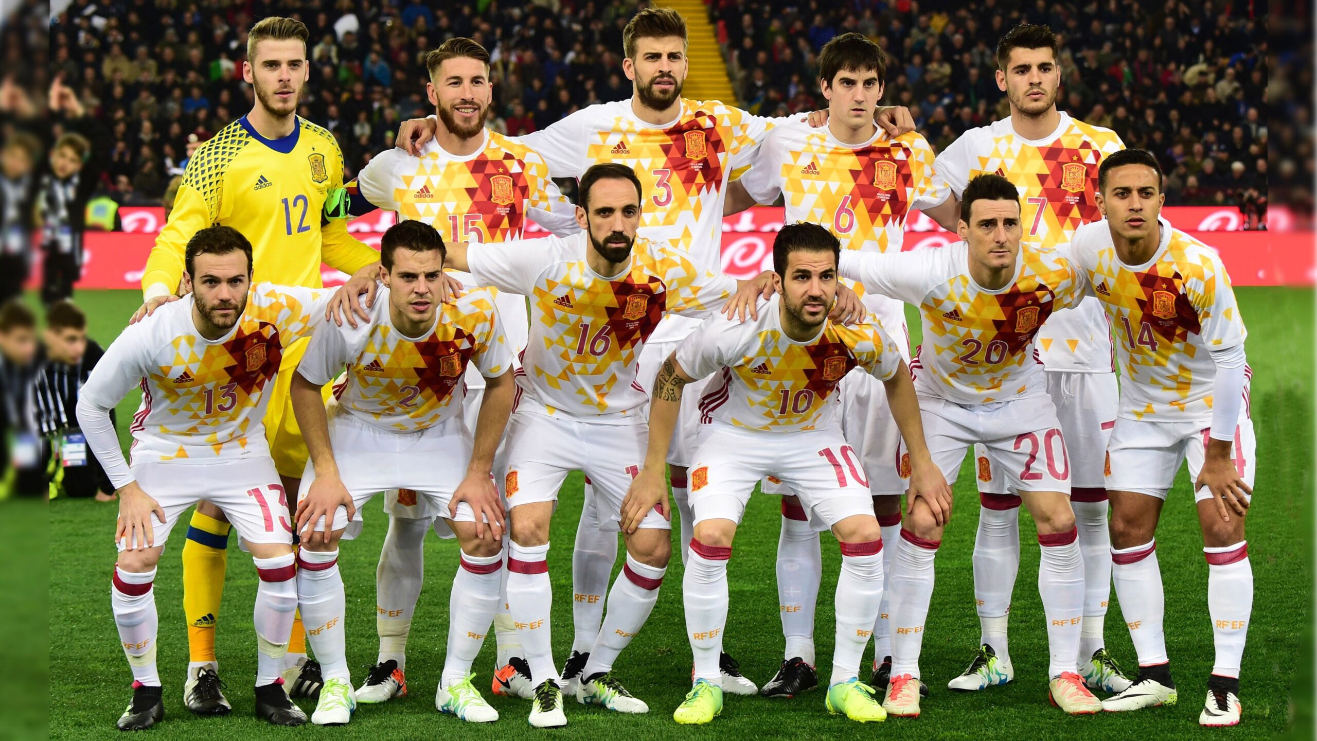 Spain Football Team 2016 with Second Jersey