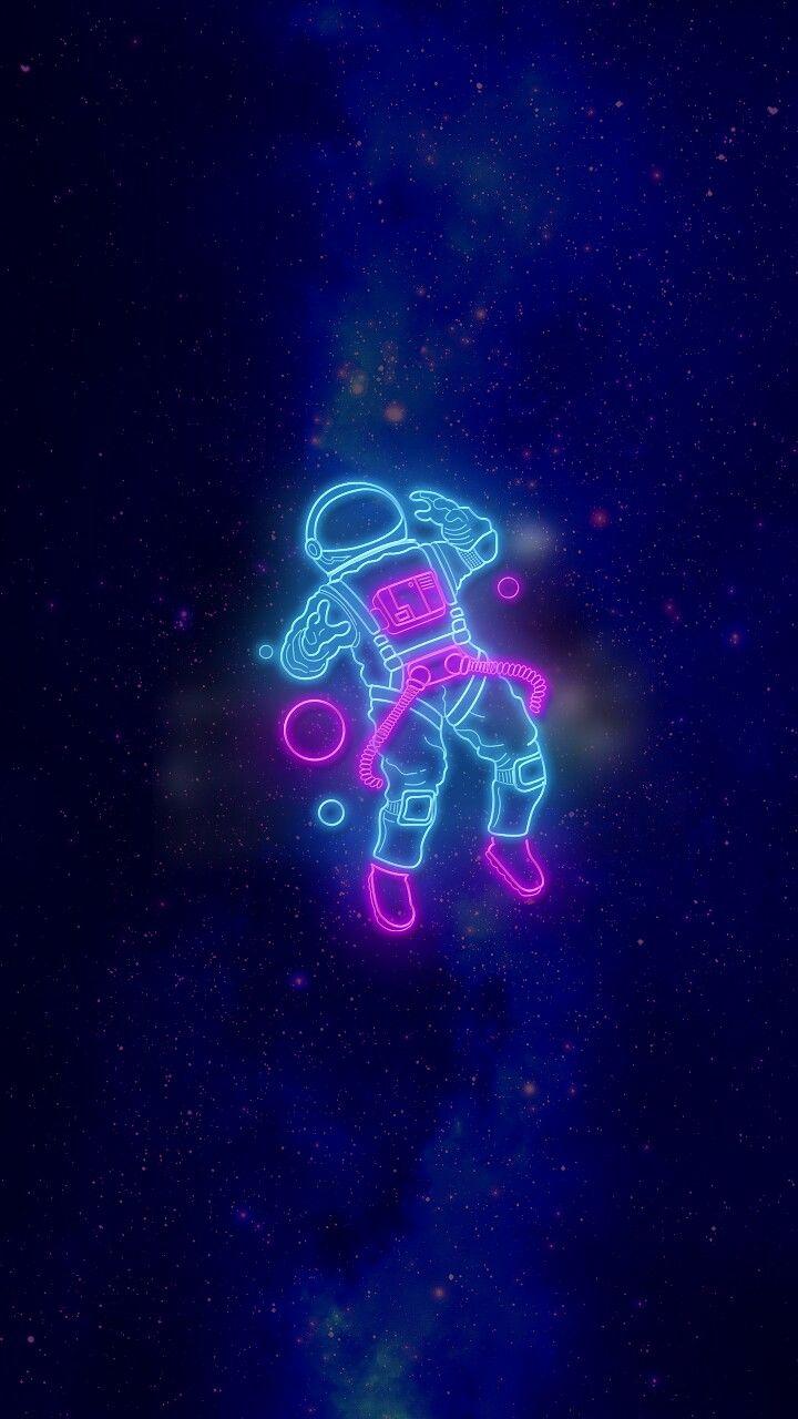 Neon astronaut