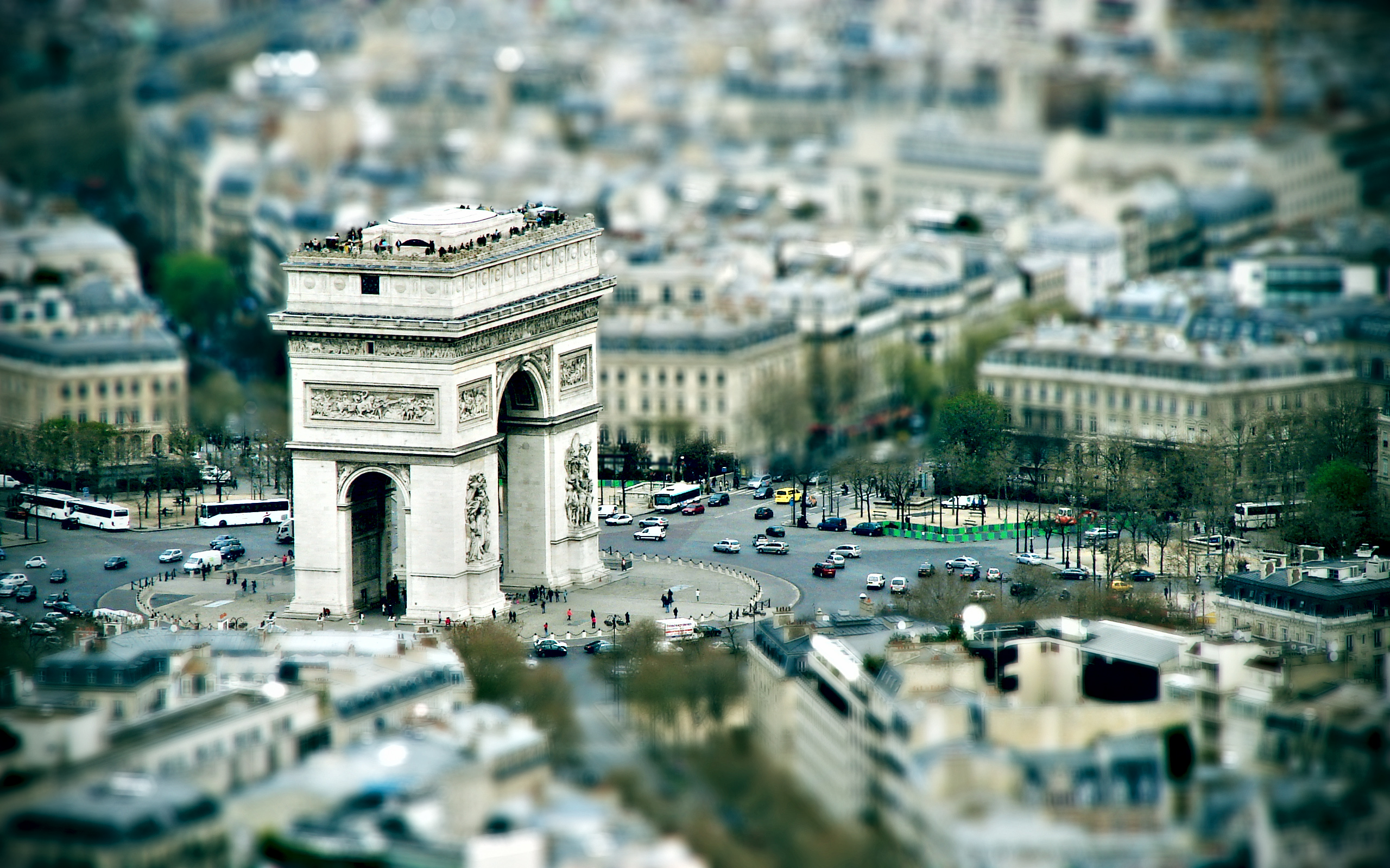 Arc de Triomphe Charles de Gaulle Paris Tilt Shift Desktop Wallpapers