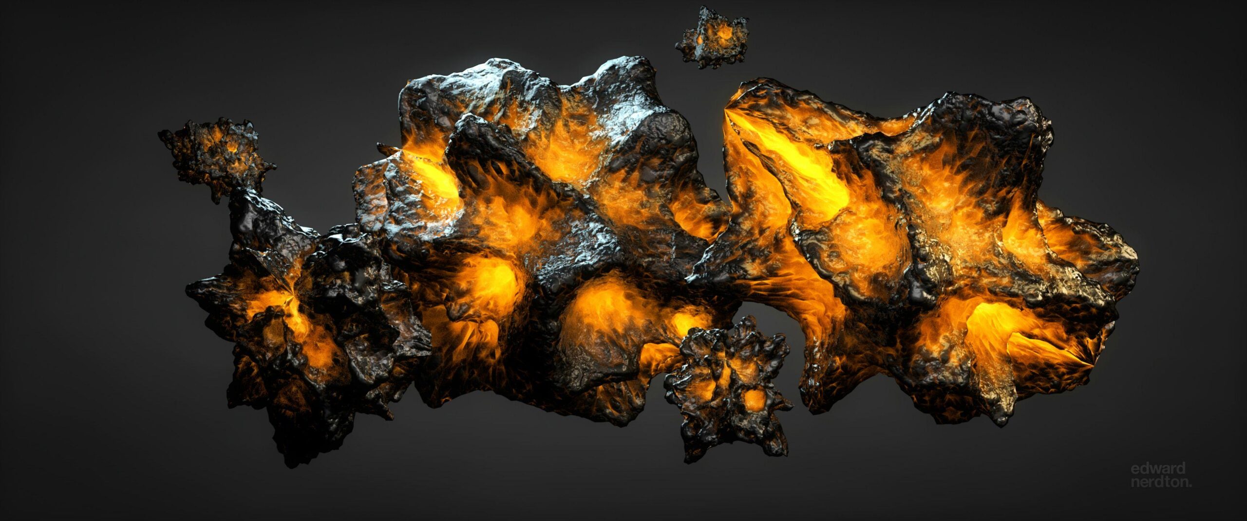 wallpapers 3d abstract glowing meteorite