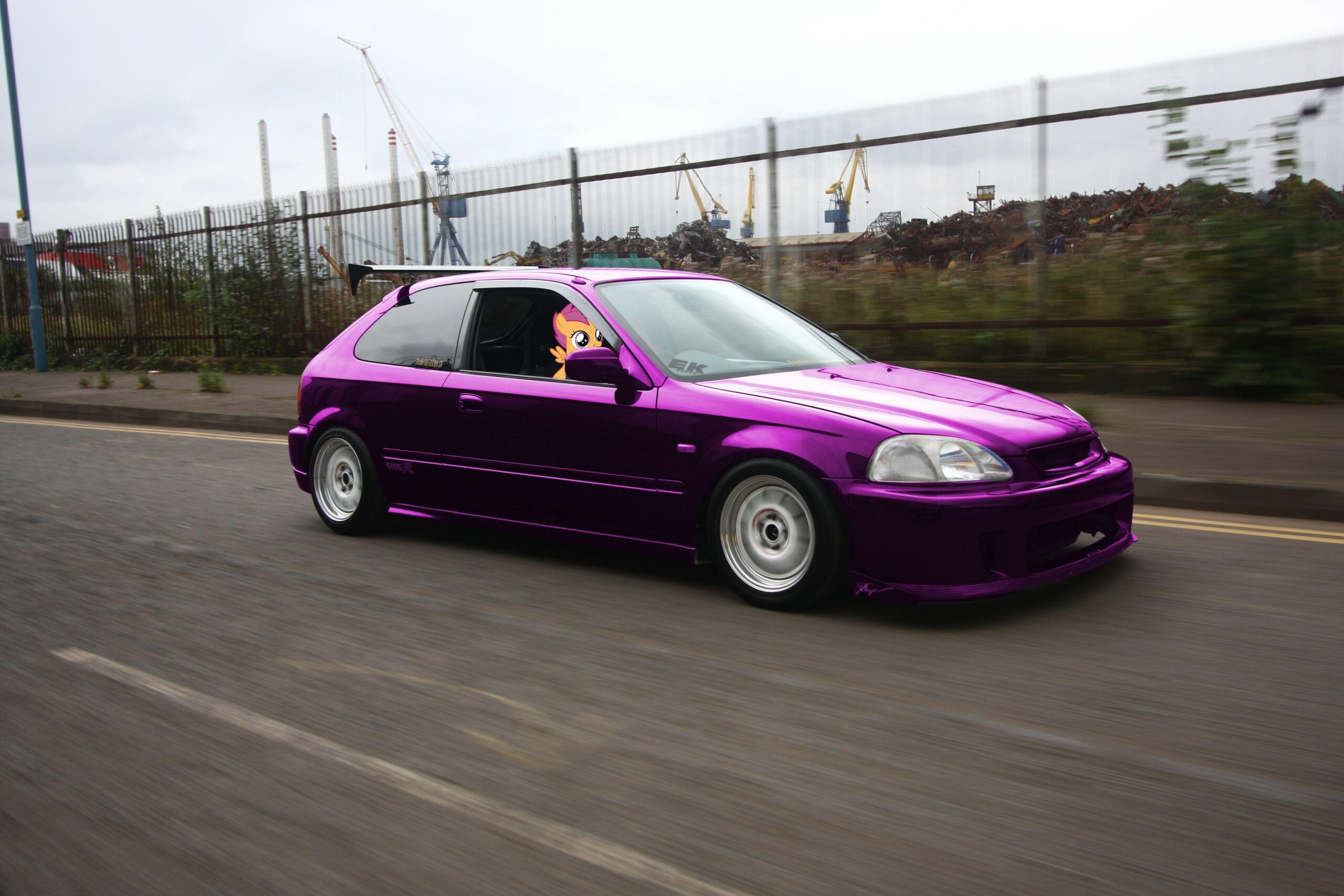 Scootaloo driving her Honda Civic EK9 Type R by BronyNo786 on