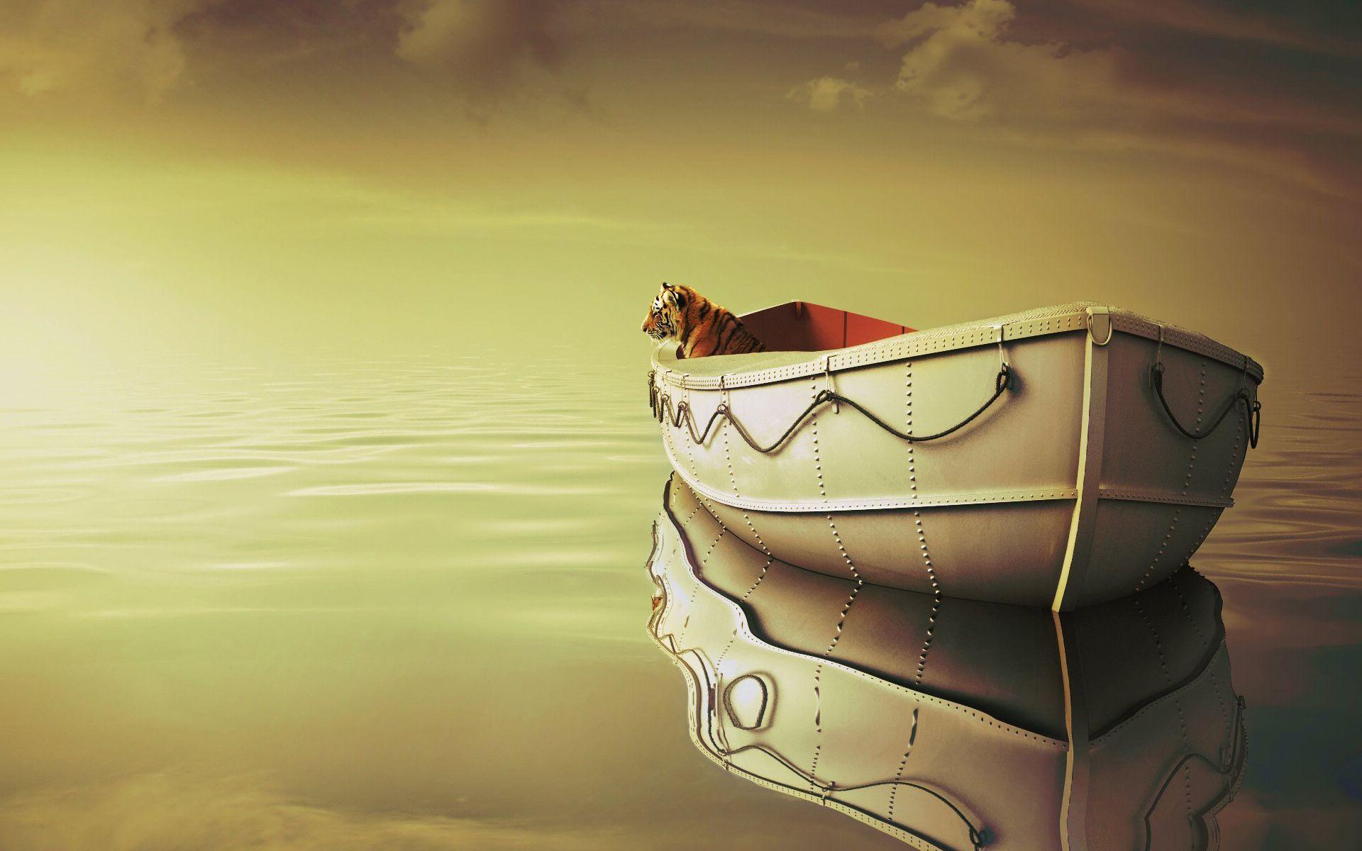 Life Of Pi Boat Tiger Wallpapers