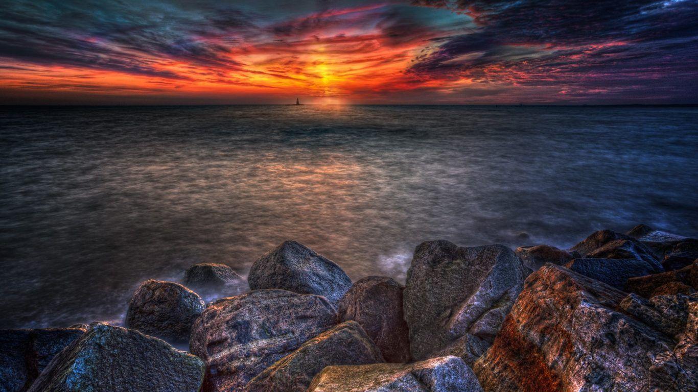 Sunset: Acadia National Park Coast Sky Sea Trees Sun Nat Sunset