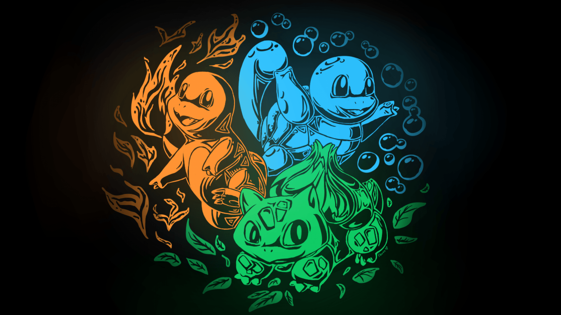 SimplyWallpapers: Bulbasaur Charmander Pokemon Squirtle kanto