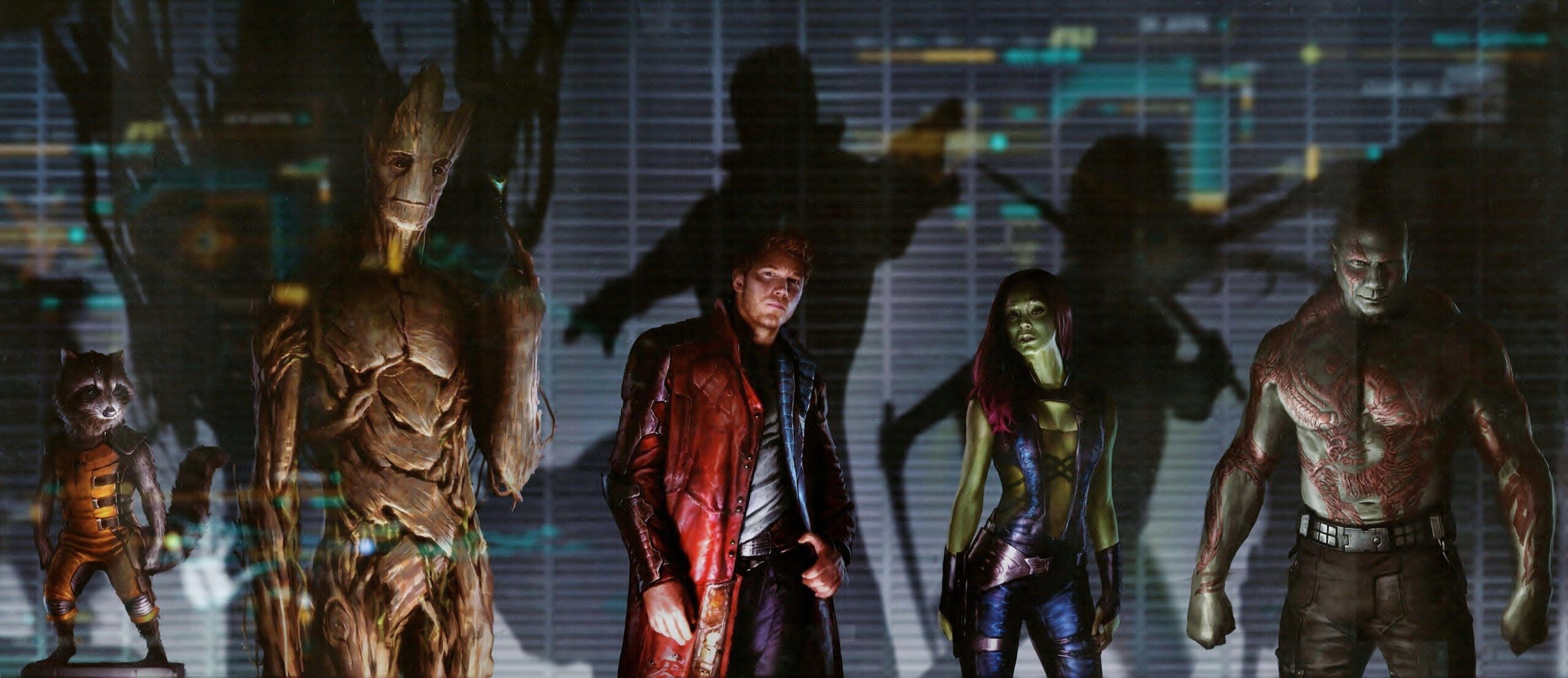 Guardians Of The Galaxy, Star Lord, Gamora, Rocket Raccoon, Groot