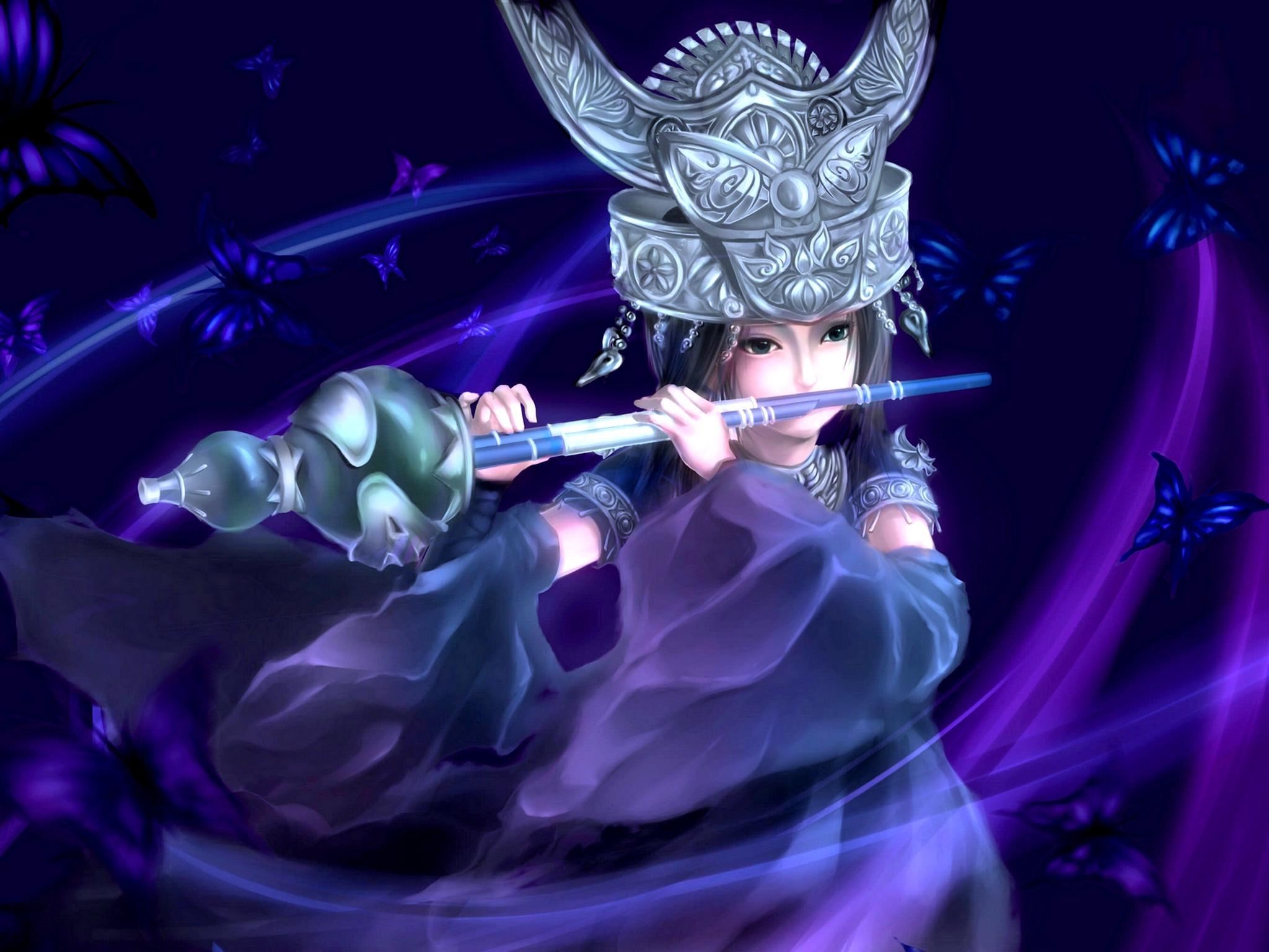 Download Flute Girl wallpapers