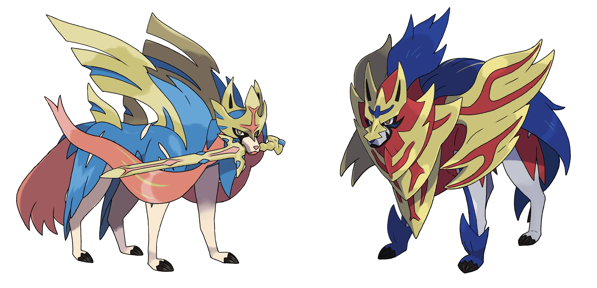 Official Art of Main Legendaries, Zacian and Zamazenta