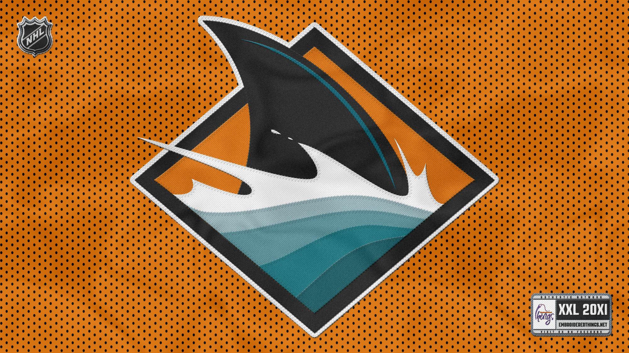 NHL San Jose Sharks Logo Orange wallpapers 2018 in Hockey