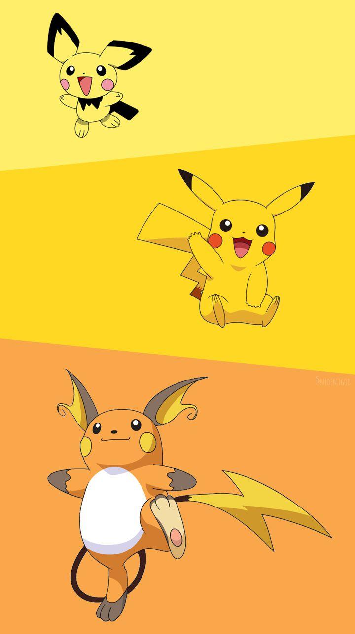 Wallpapers Pichu,Pikachu and Raichu by Nidemigod