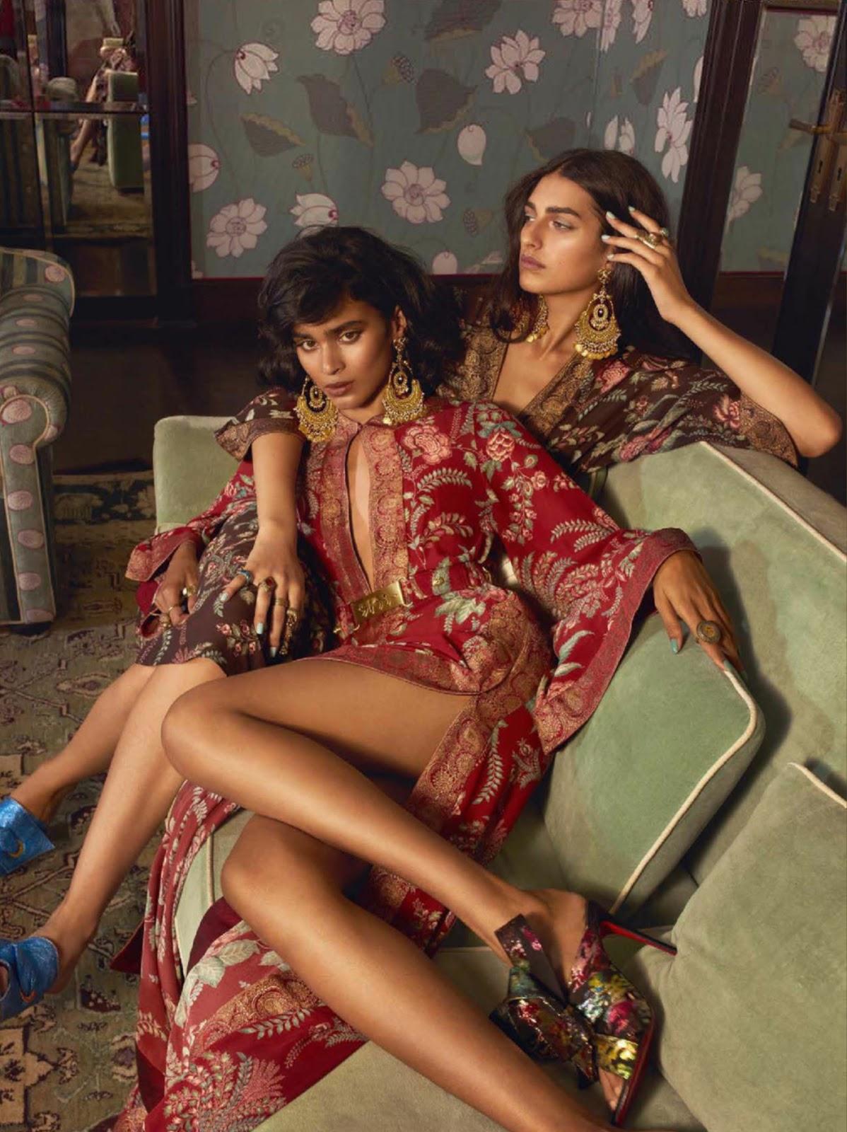 Saffron Vadher & Radhika Nair in Vogue India September 2018 by Greg