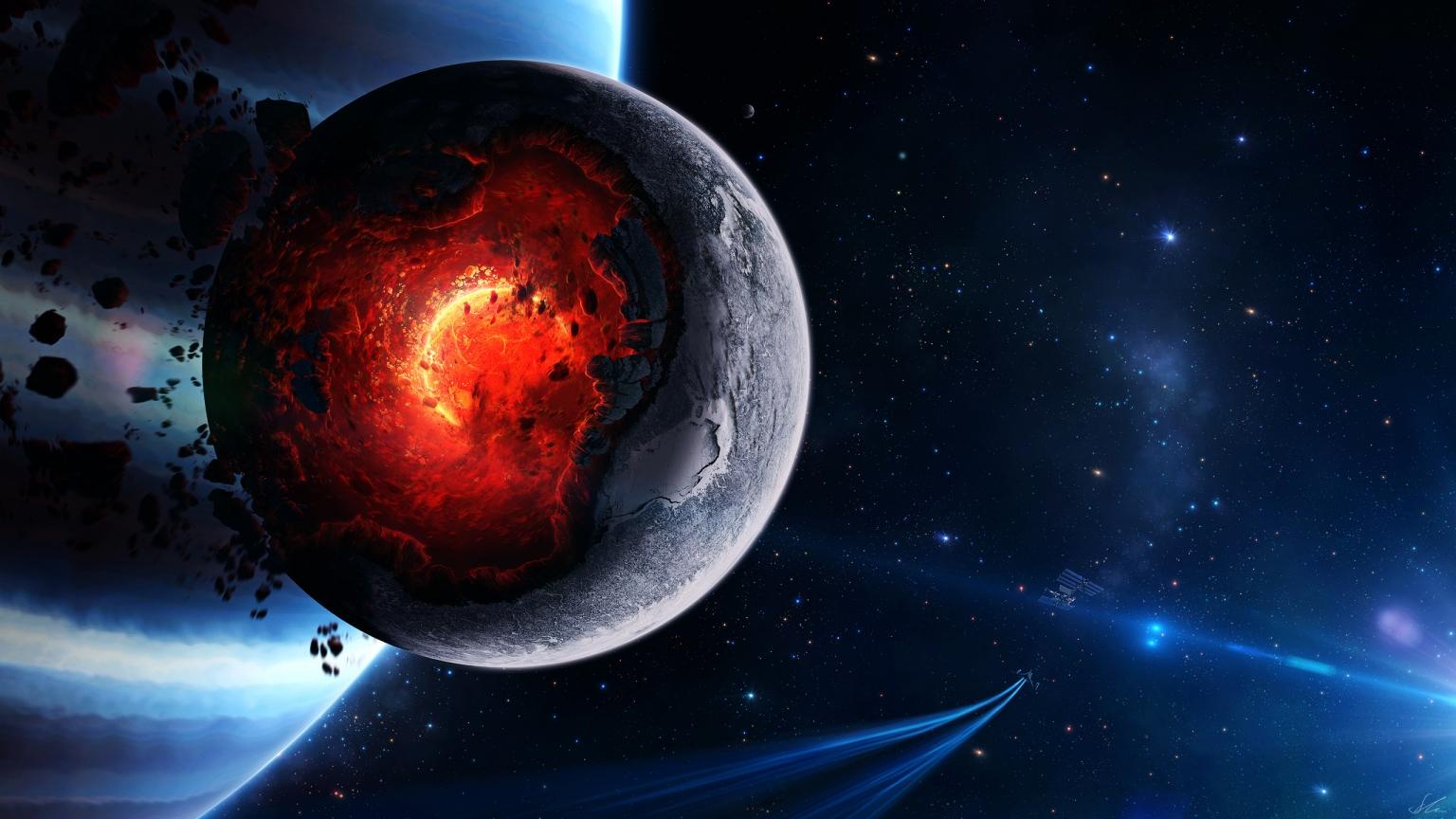 Space Planet Disaster 1536 x 864 HDTV Wallpapers