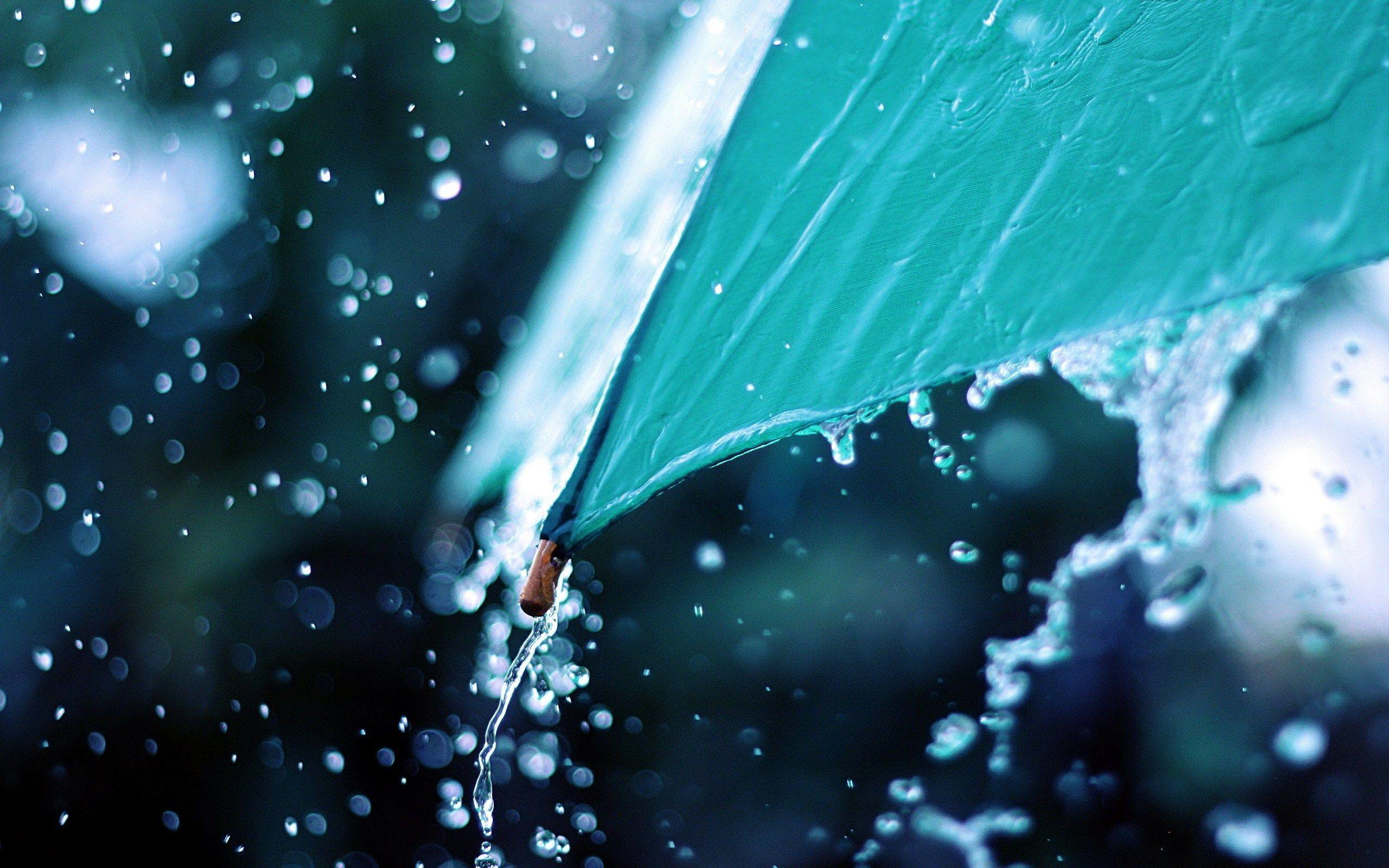 Water Flows From Umbrella Rain HD Wallpapers