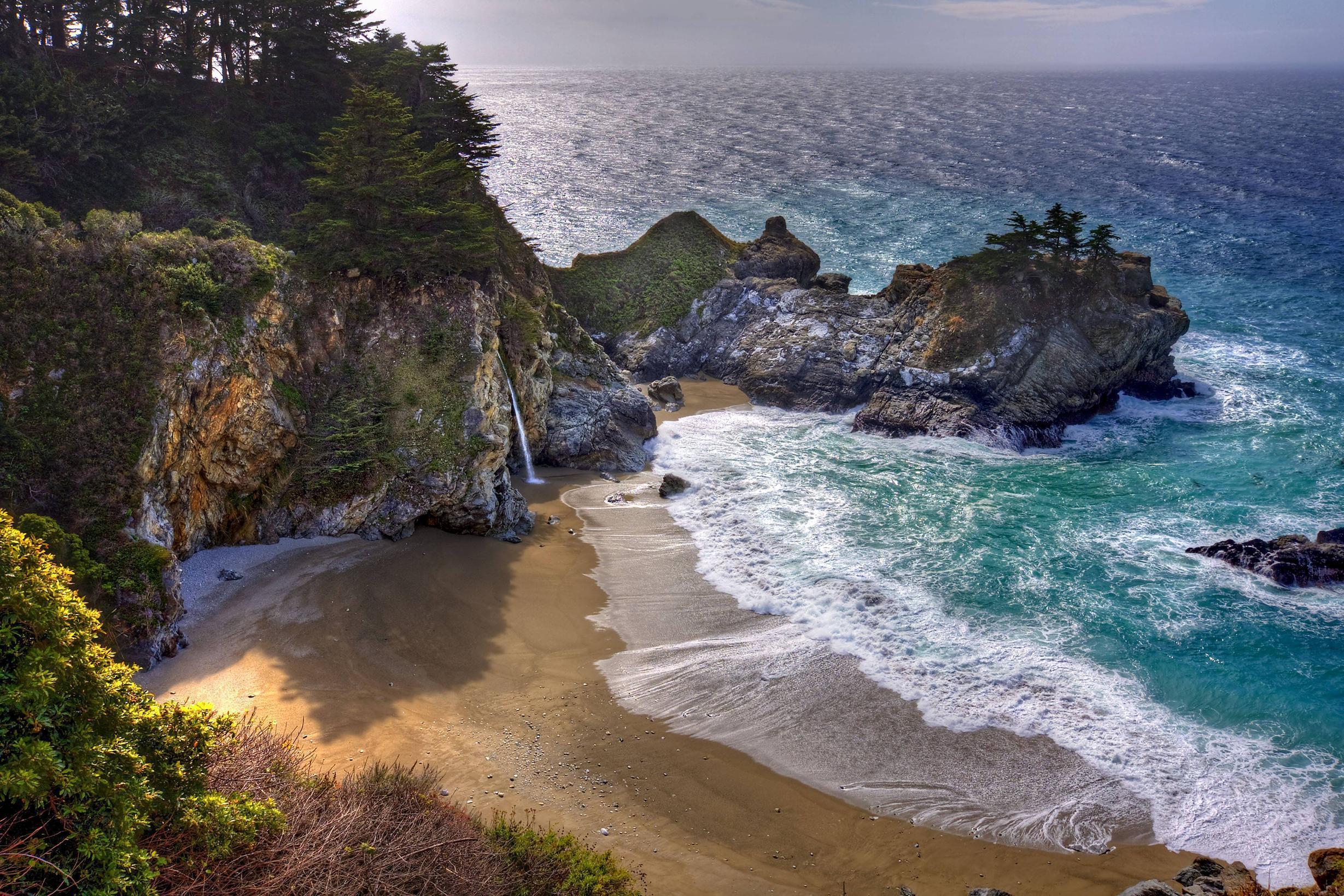 Download wallpapers McWay Falls, Big Sur, Julia Pfeiffer Burns