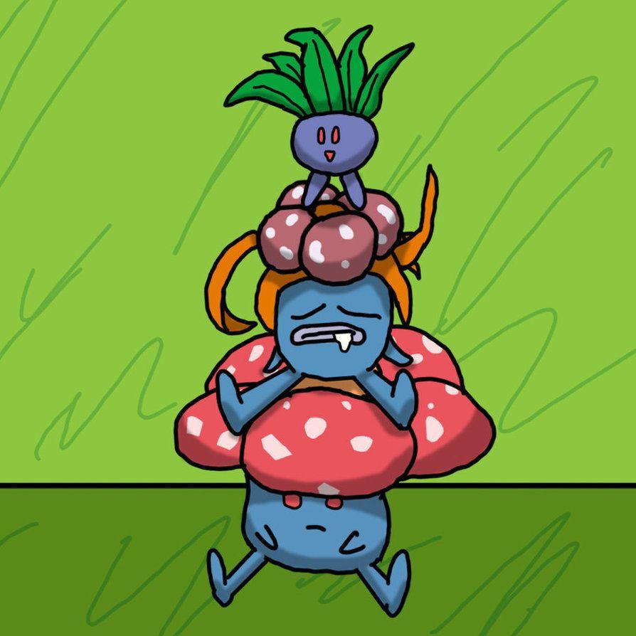 Oddish, Gloom, Vileplume by Kame