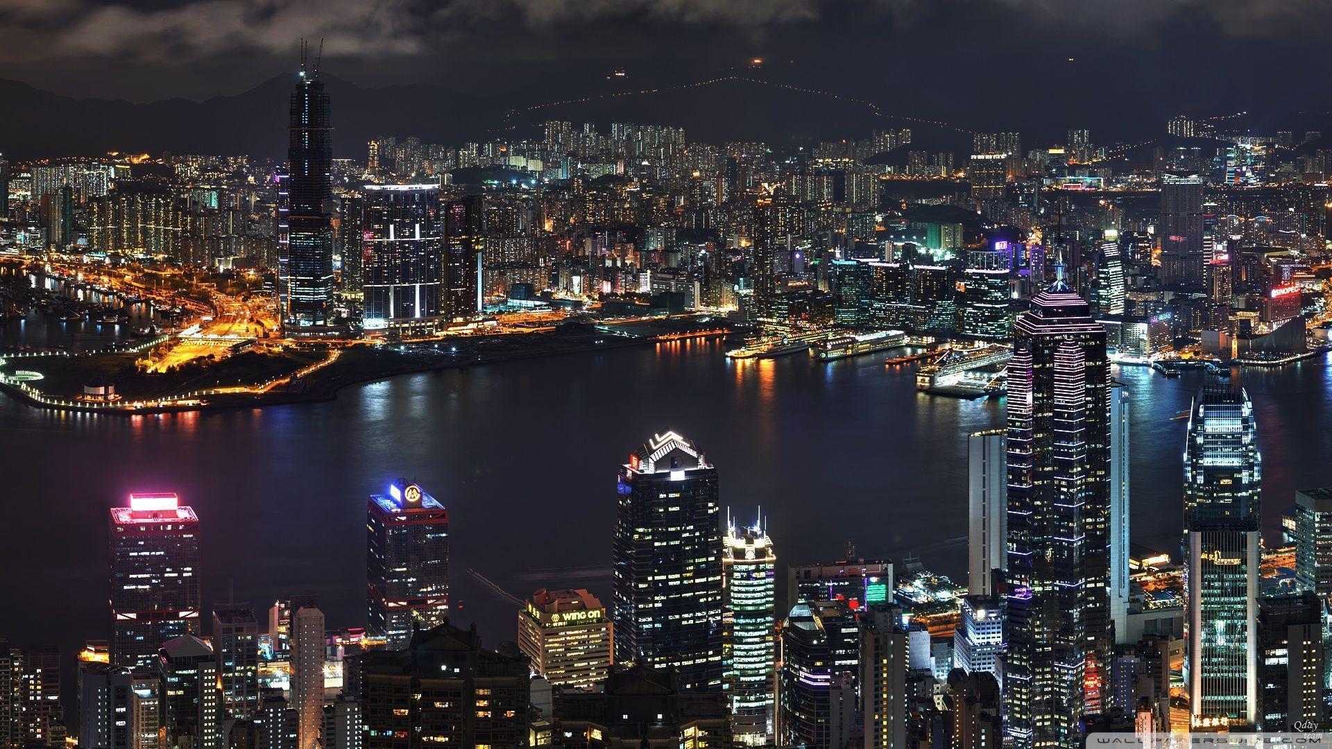 Hong Kong Skyline HD desktop wallpapers : Widescreen : High