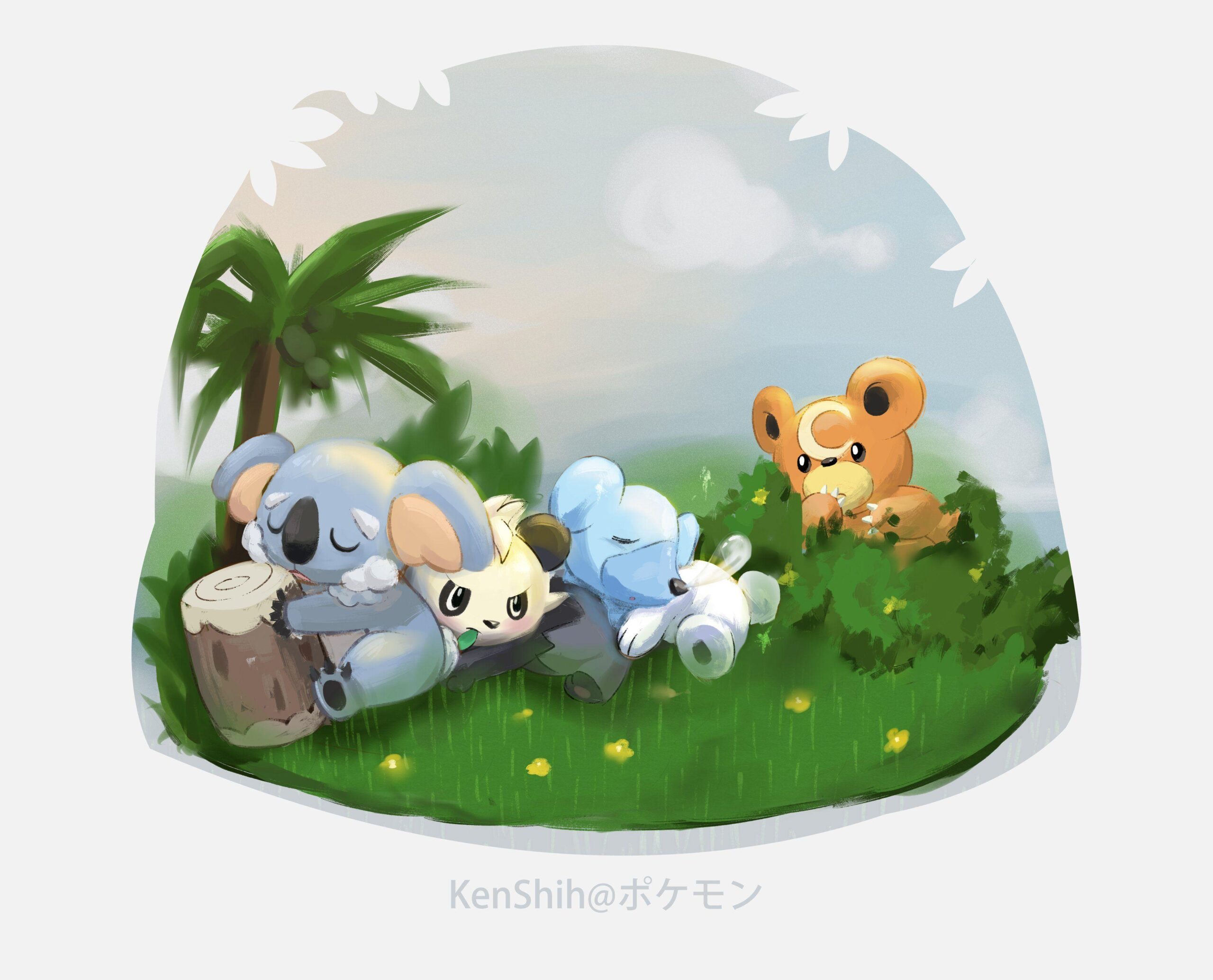 Pokemon Cubchoo Teddiursa Komala Pancham wallpapers