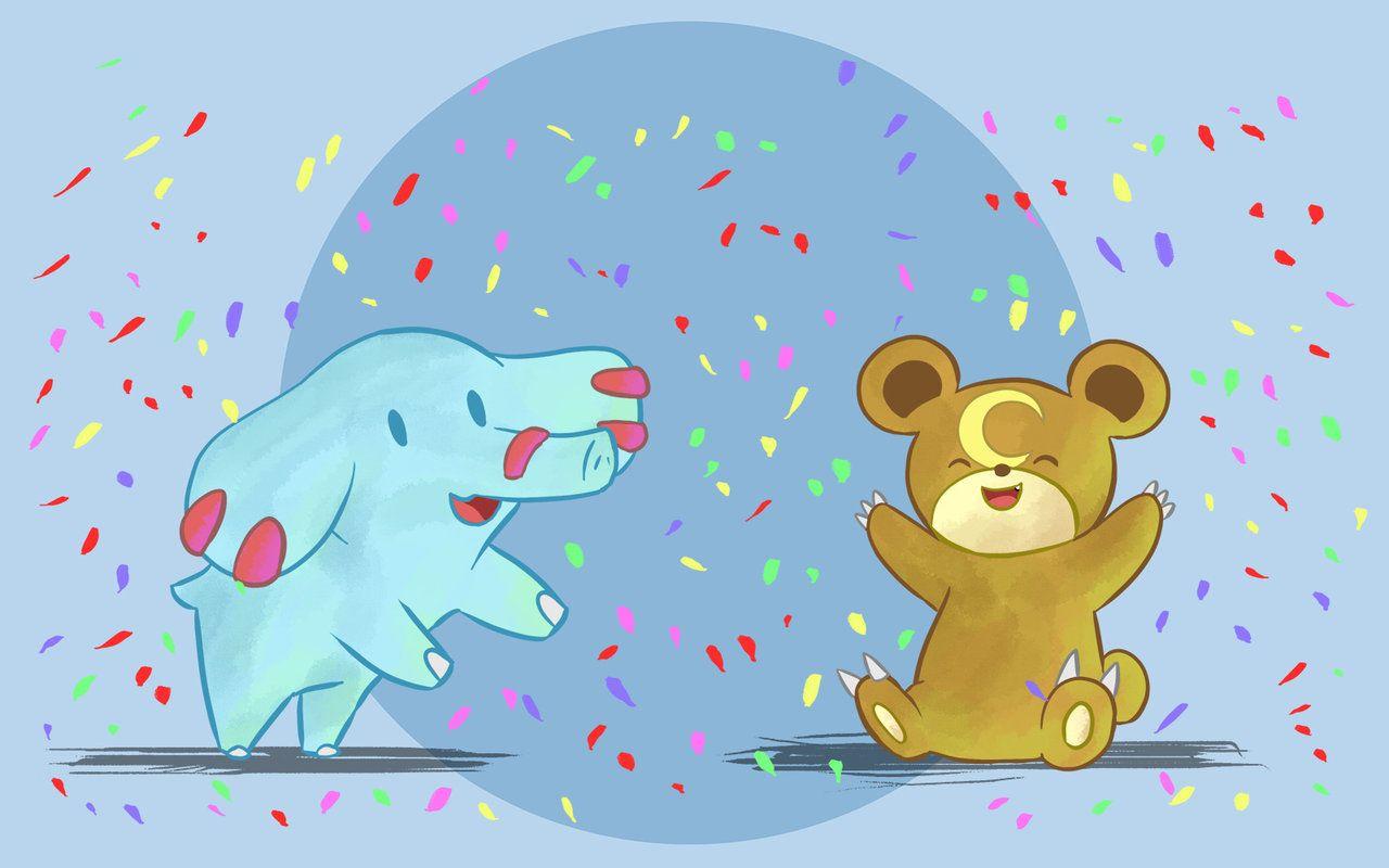 Phanpy and Teddiursa Celebrate by DaILz