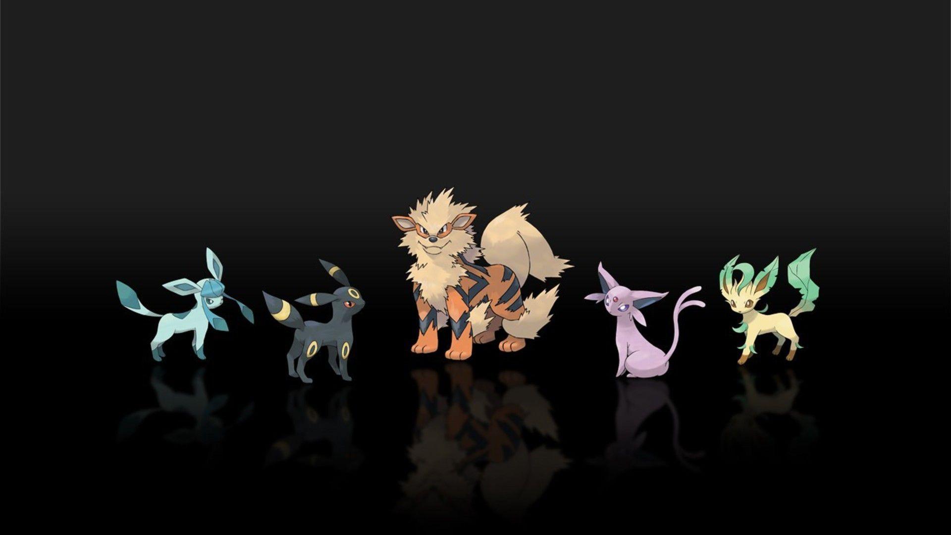 Pokemon espeon jolteon arcanine leafeon glaceon wallpapers