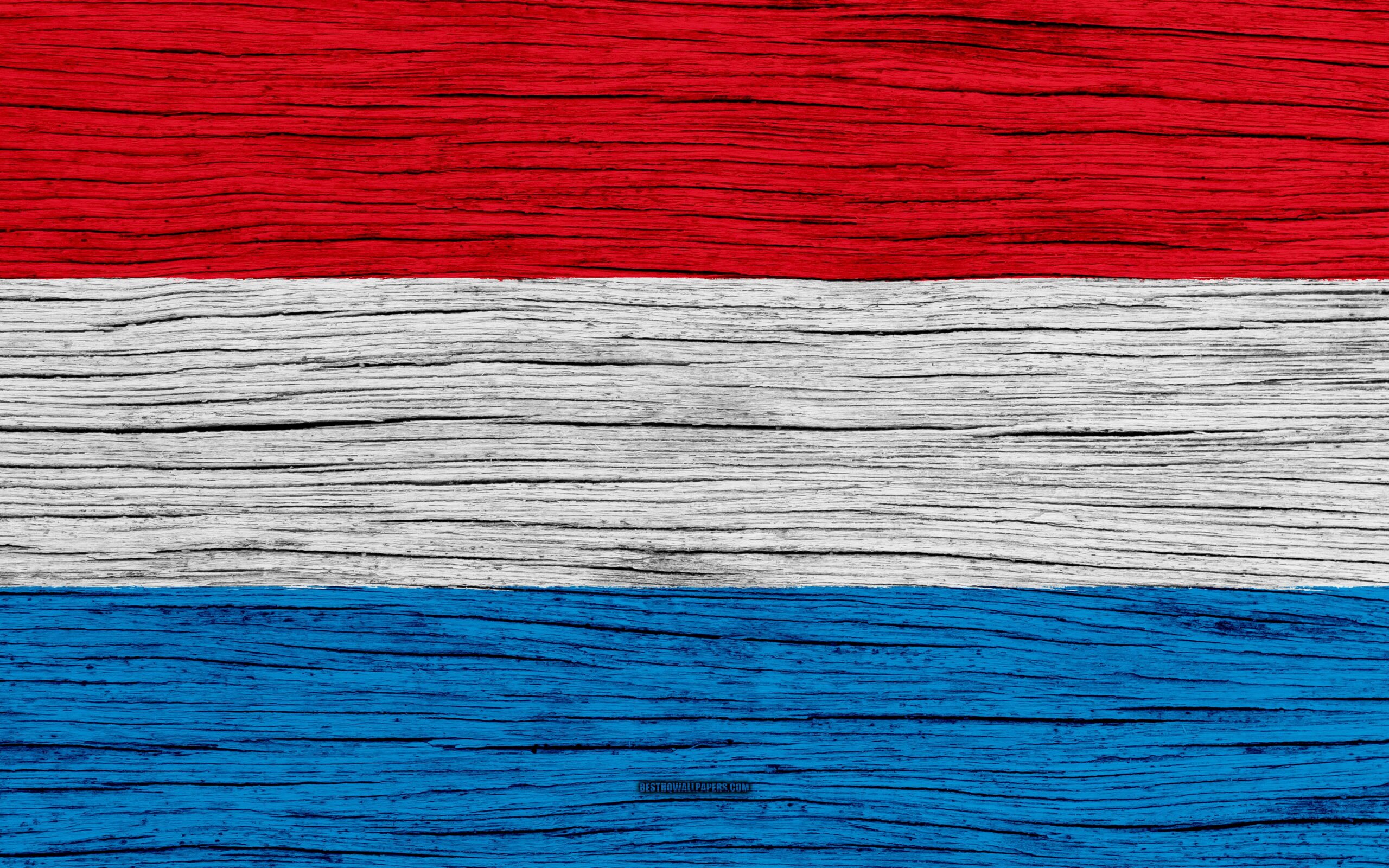 Download wallpapers Flag of Luxembourg, 4k, Europe, wooden texture