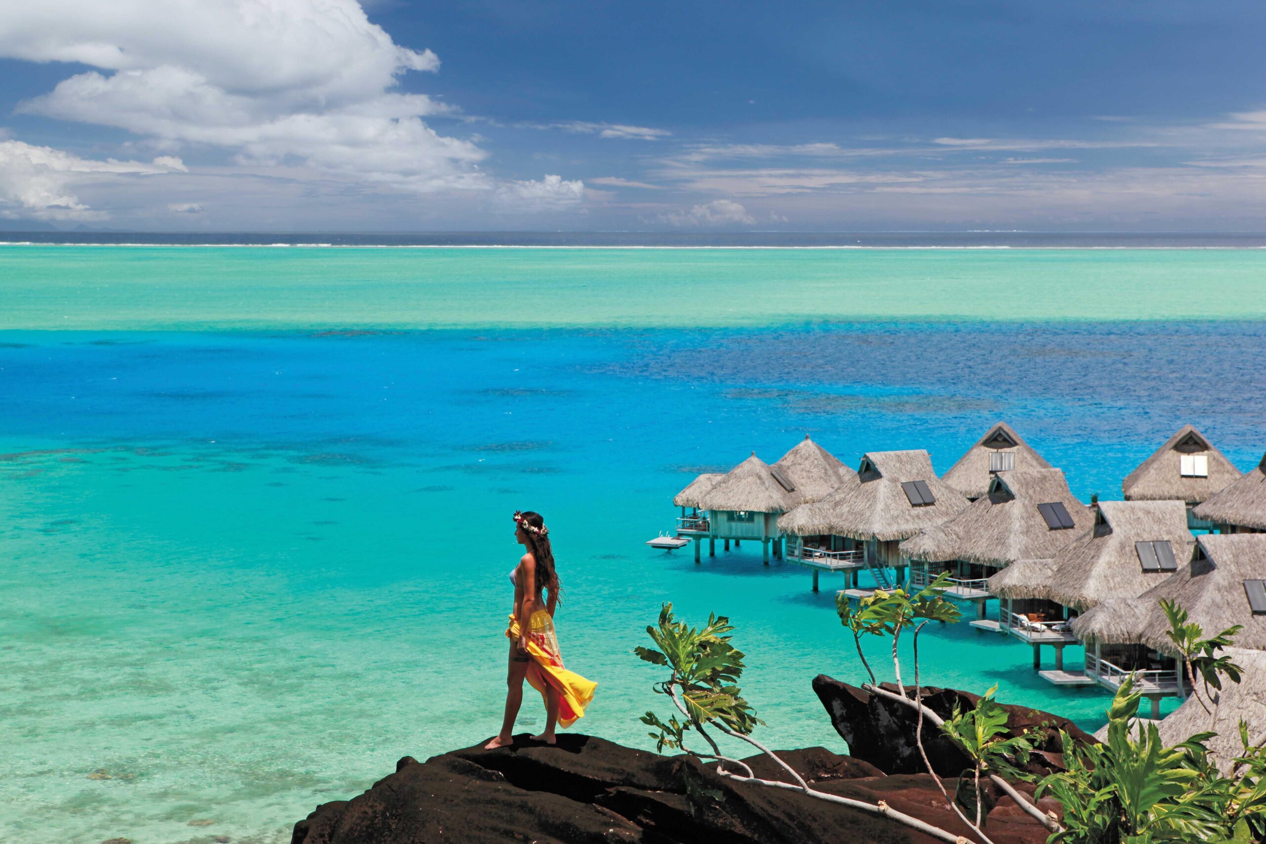 HILTON BORA BORA BLUE LAGOON WALLPAPER