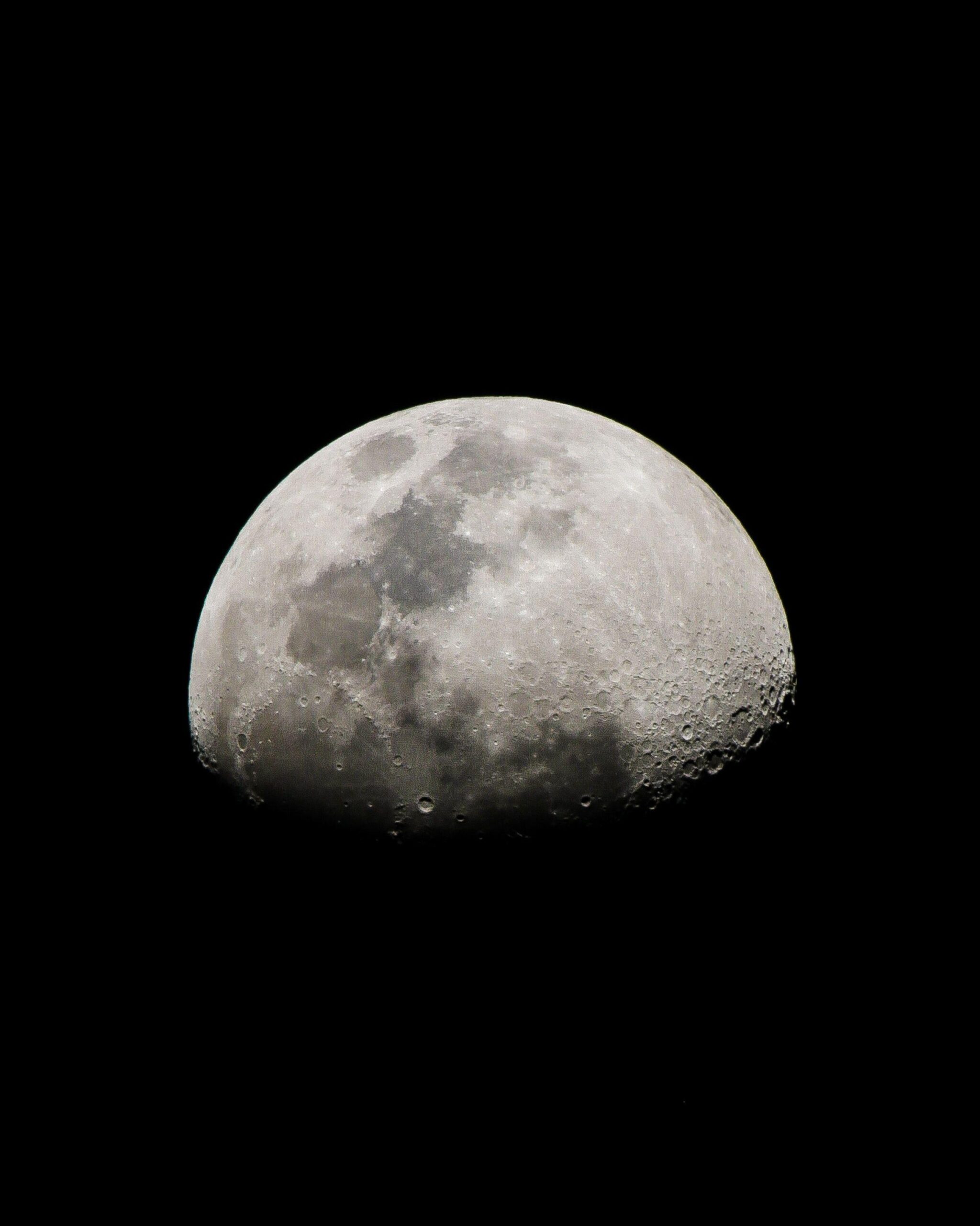 Space moon, sky, crater, night, dark