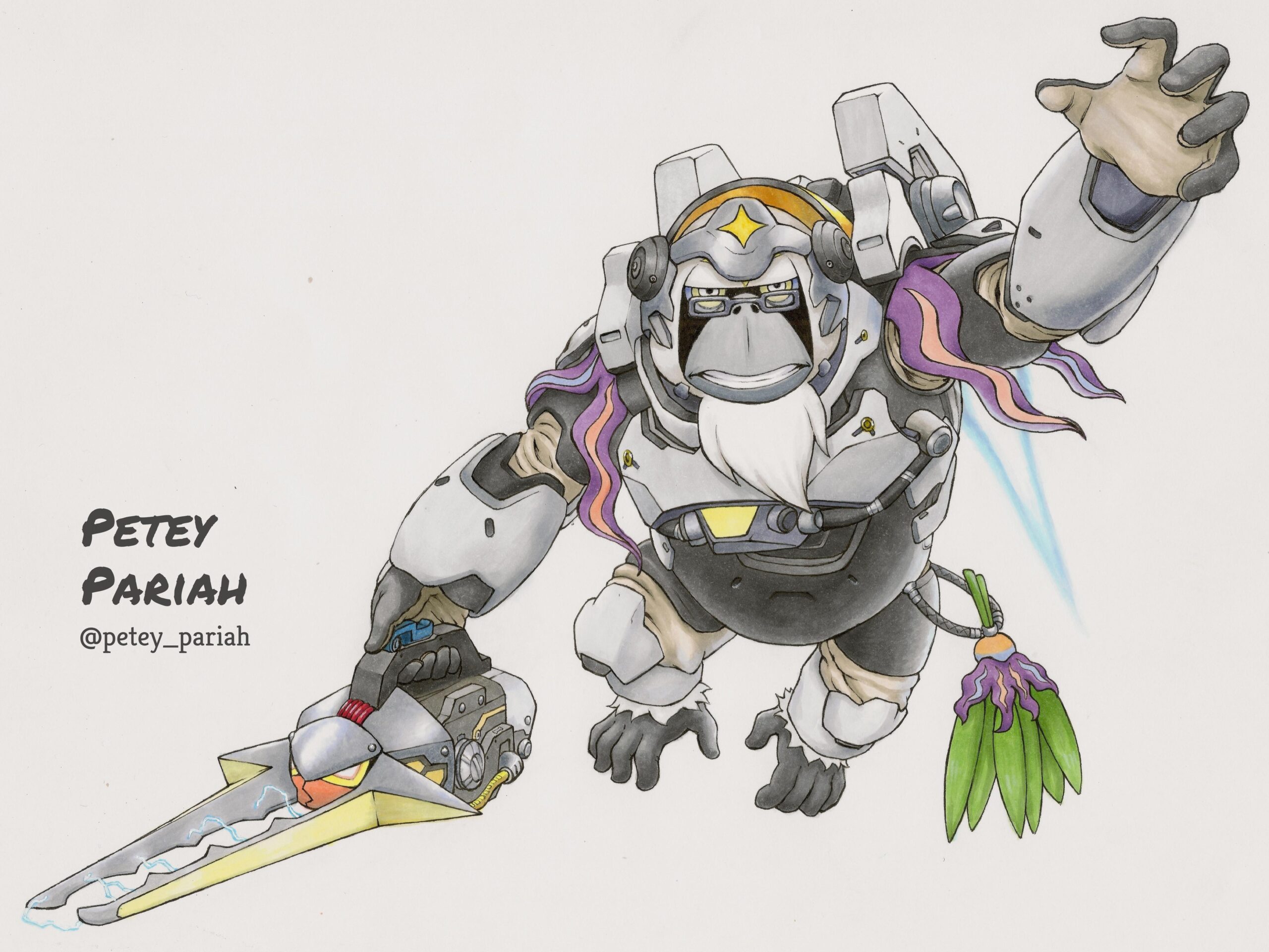 I did a Oranguru mashup with Winston from Overwatch!