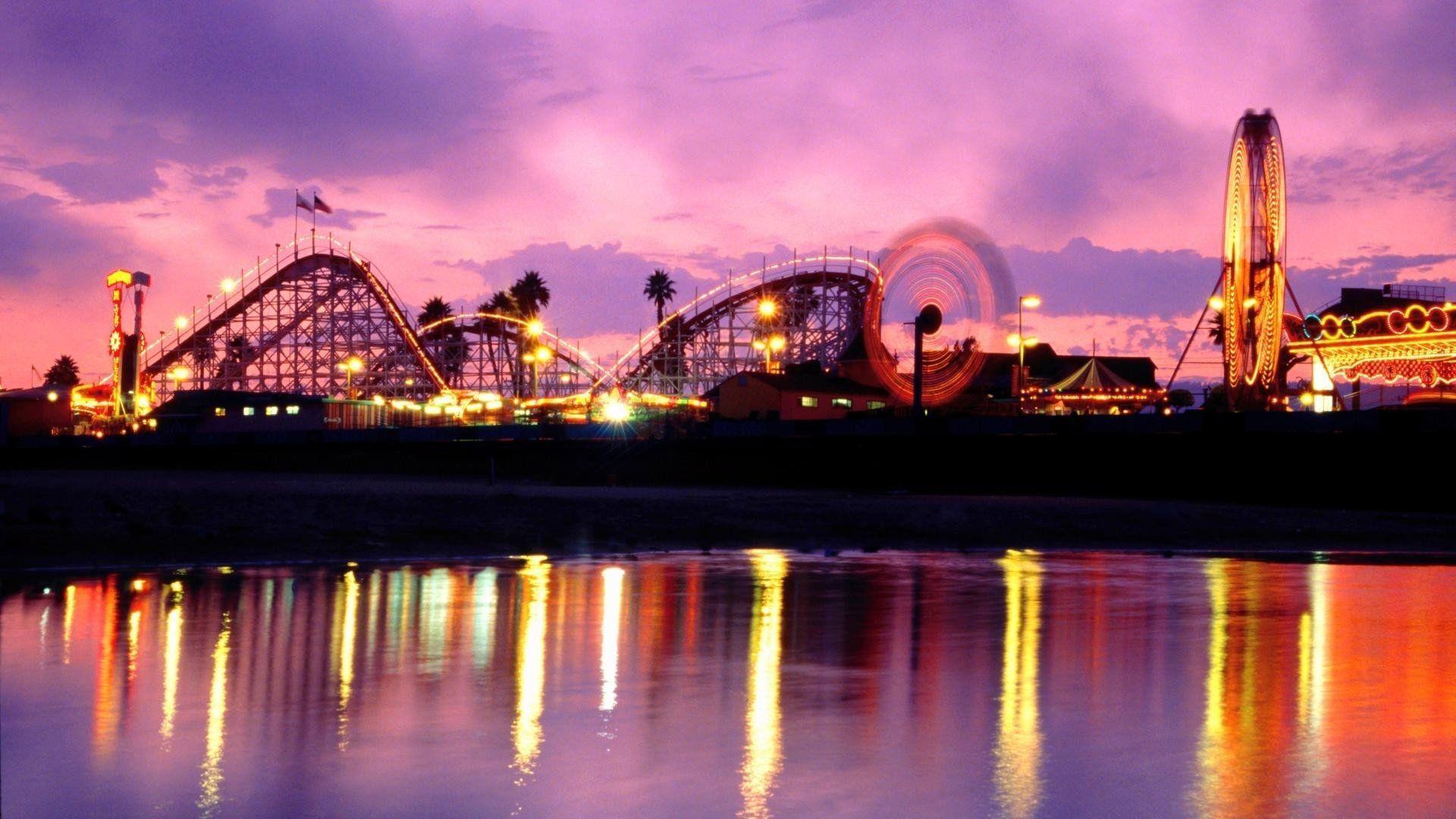 Santa Cruz Ferris Wheel Theme Park California HD Aesthetic