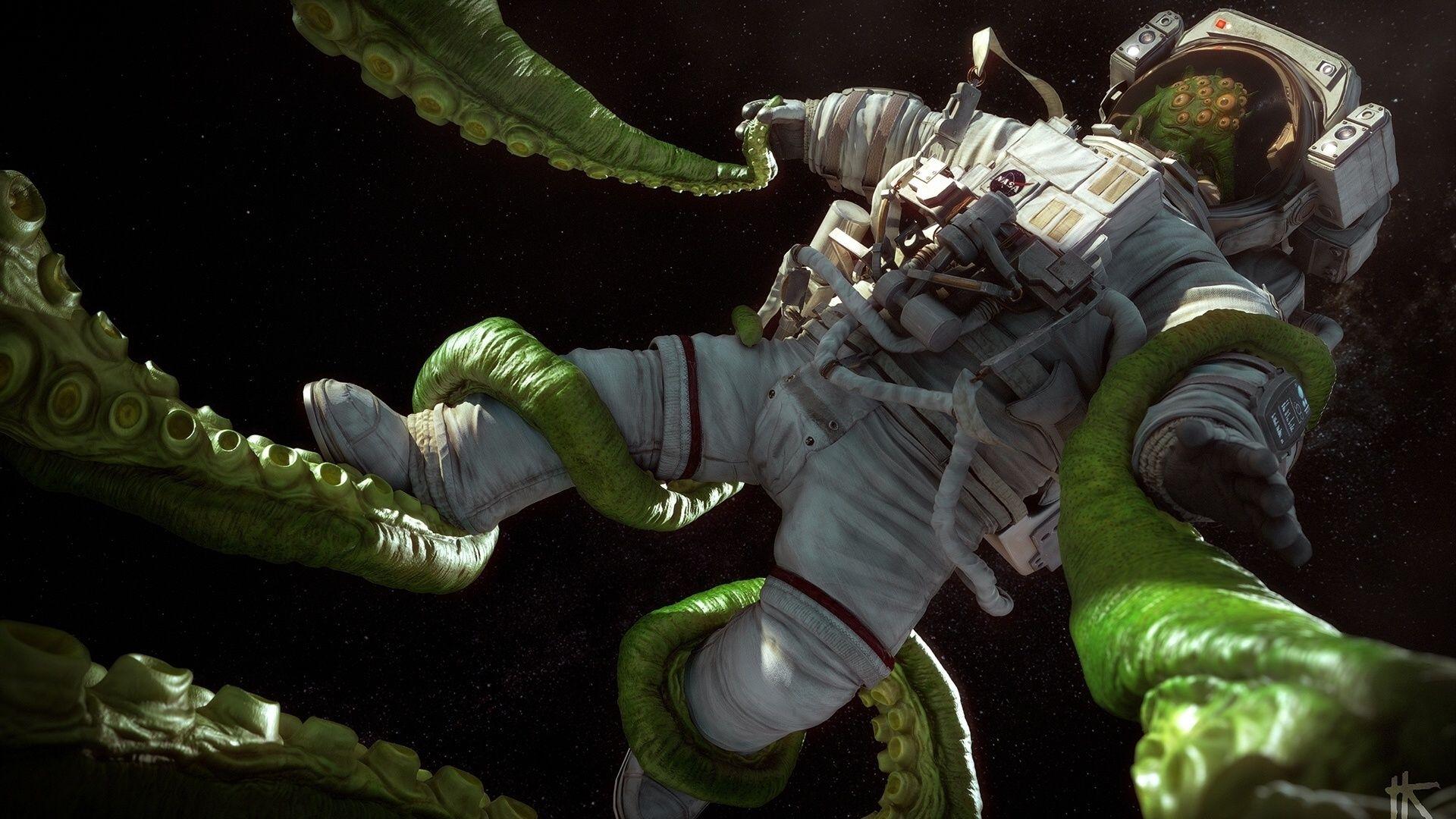 The Suit, Tomas Kral, Tentacles, Cosmonaut Wallpapers