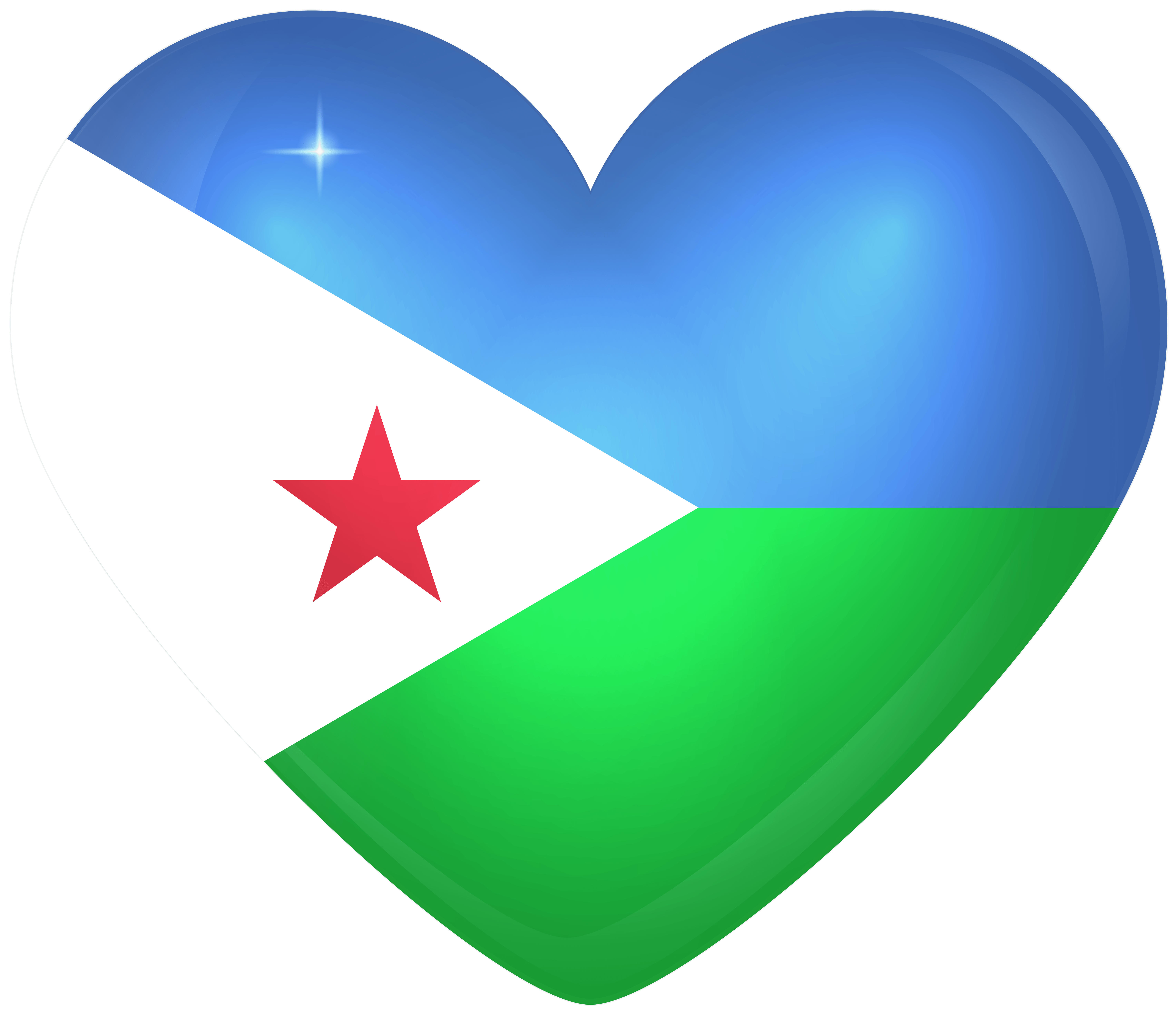 Djibouti Large Heart Flag