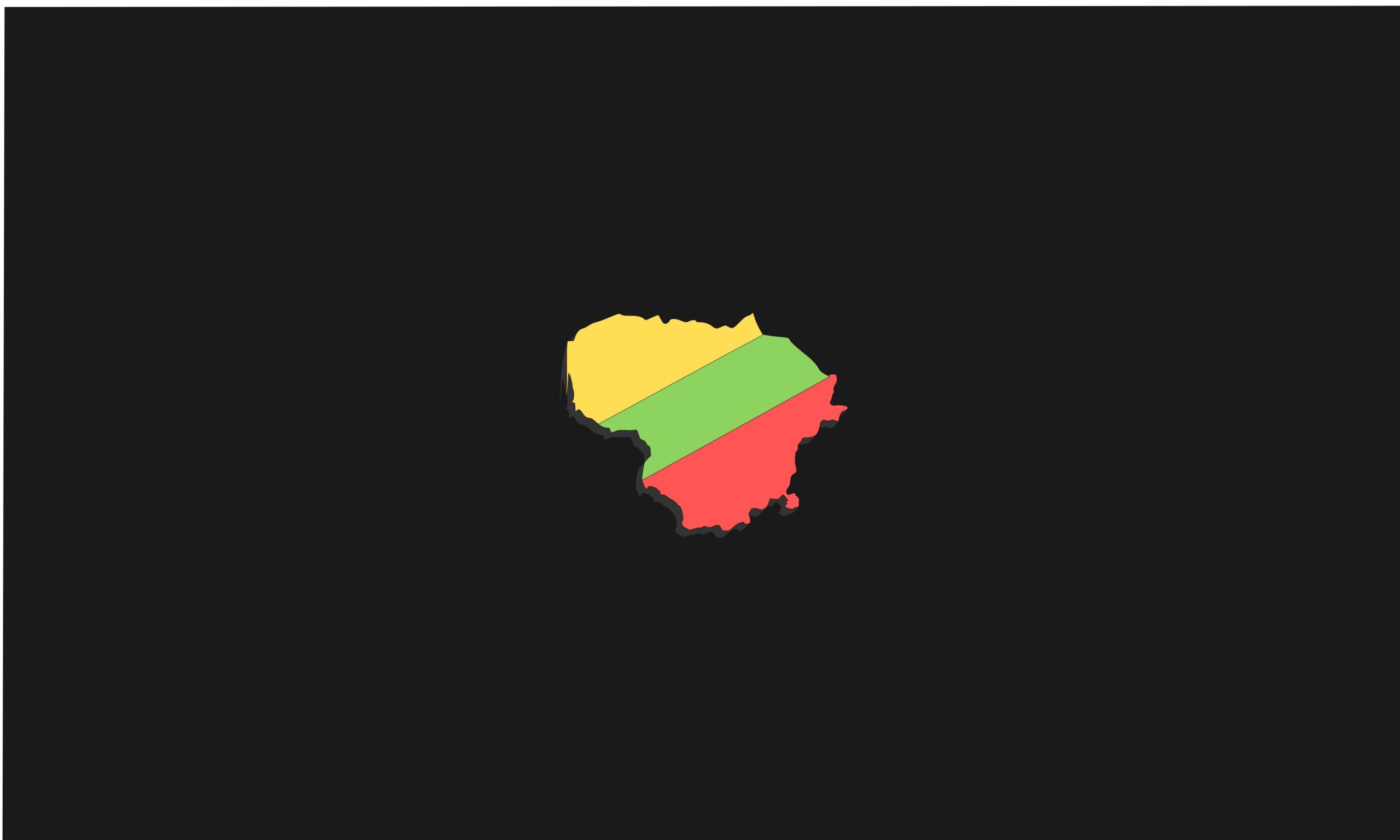 minimalism, Geography, Map, Lithuania, Flag Wallpapers HD / Desktop