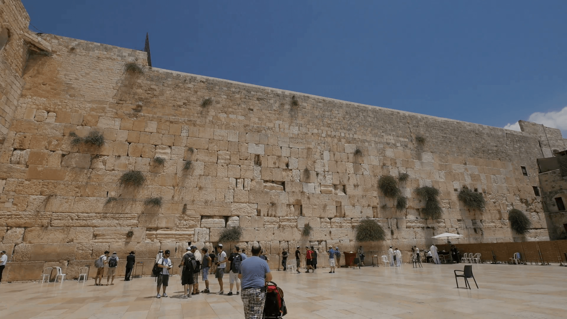 Jerusalem 4K Wailing wall wide 2 25P Stock Video Footage