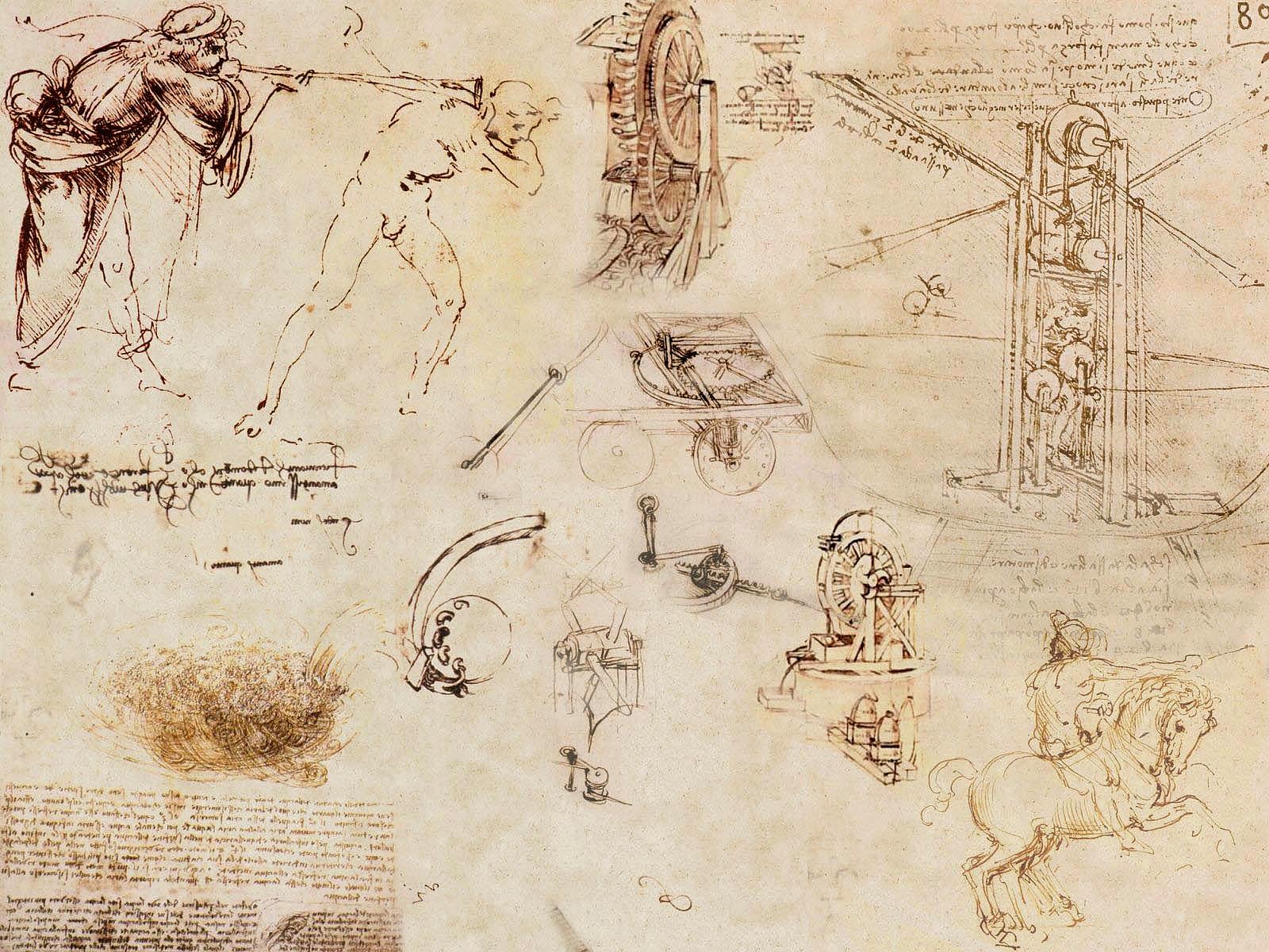 Sketches Leonardo da Vinci wallpapers