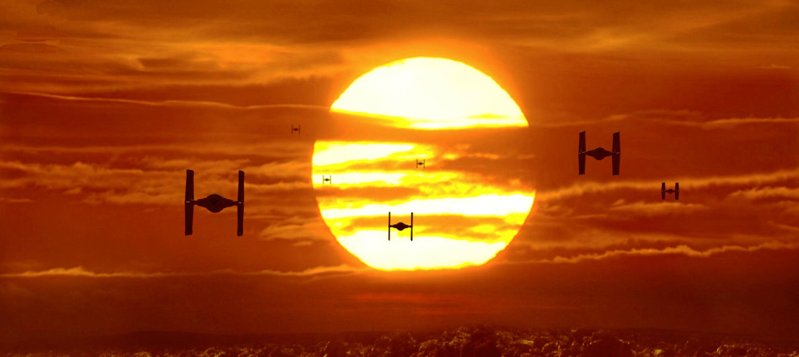 Star Wars TIE Fighter sunset 4k wide wallpapers