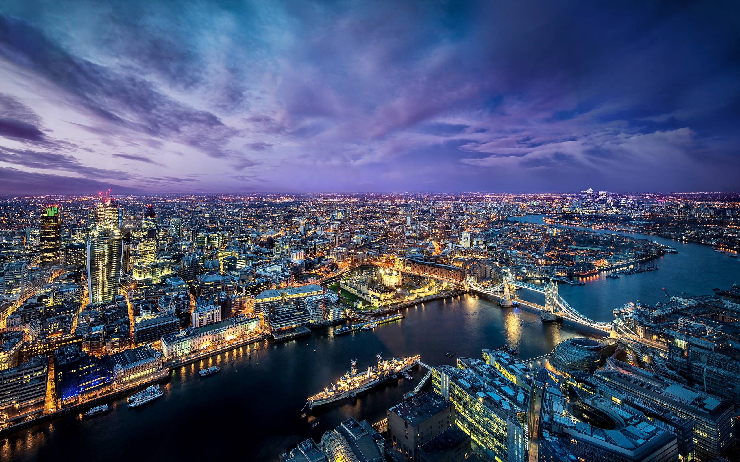 Tower Bridge London Bridge River Buildings Ship wallpapers