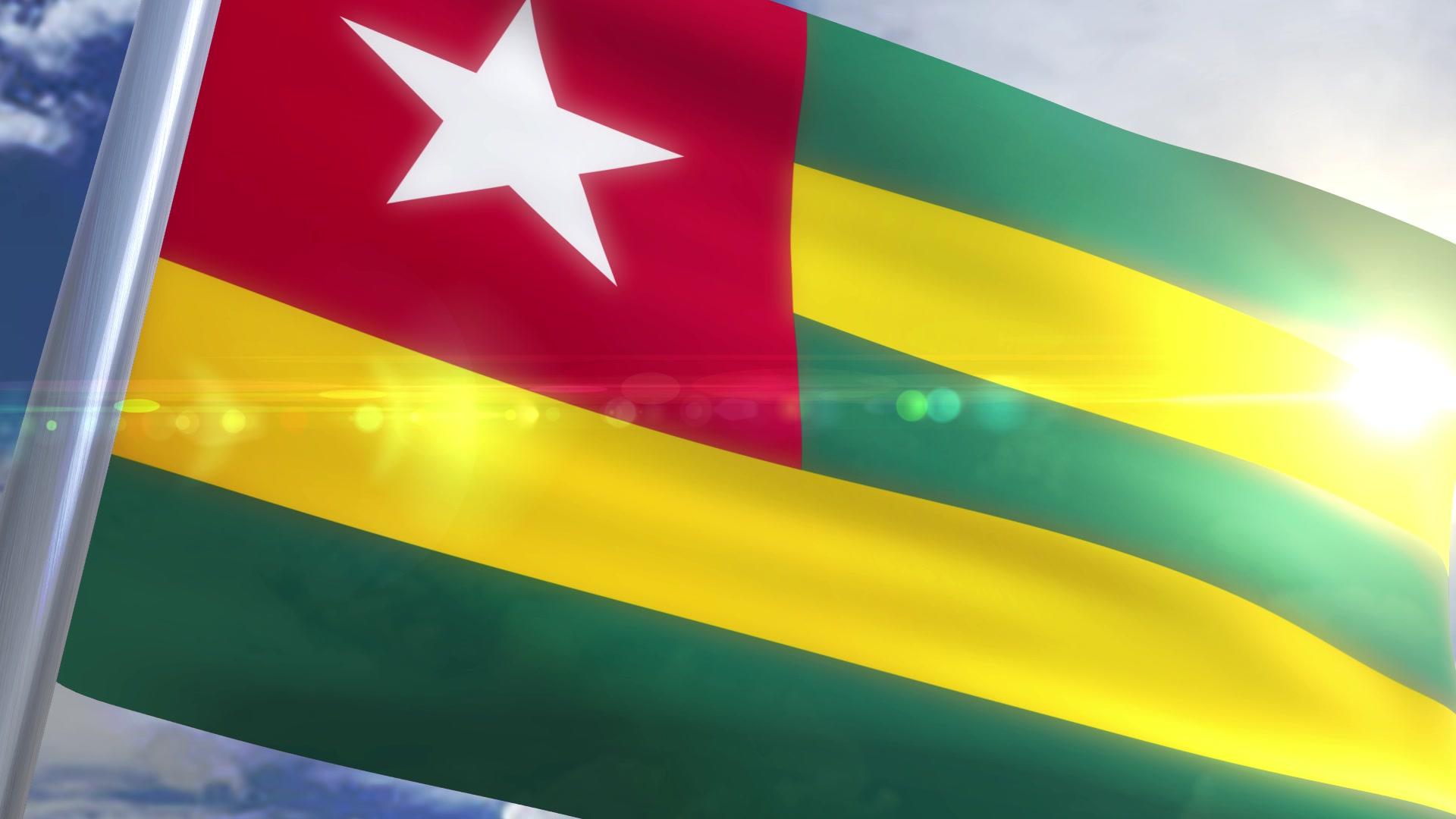 Waving flag of Togo Animation