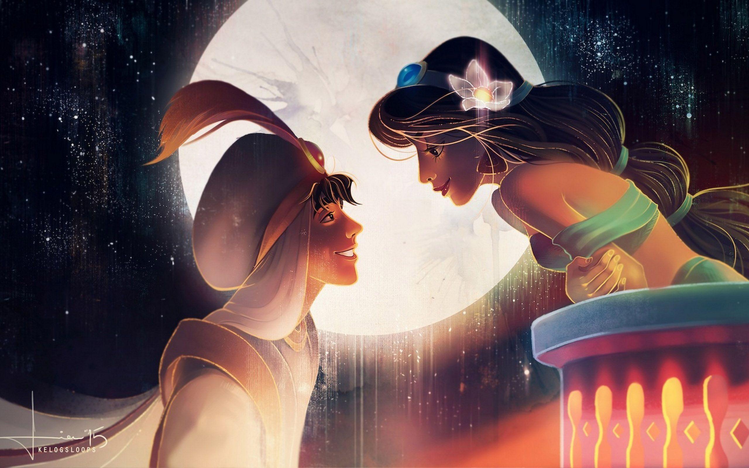 Jasmine Aladdin Arabian Nights Love Cartoon HD Backgrounds Wallpapers