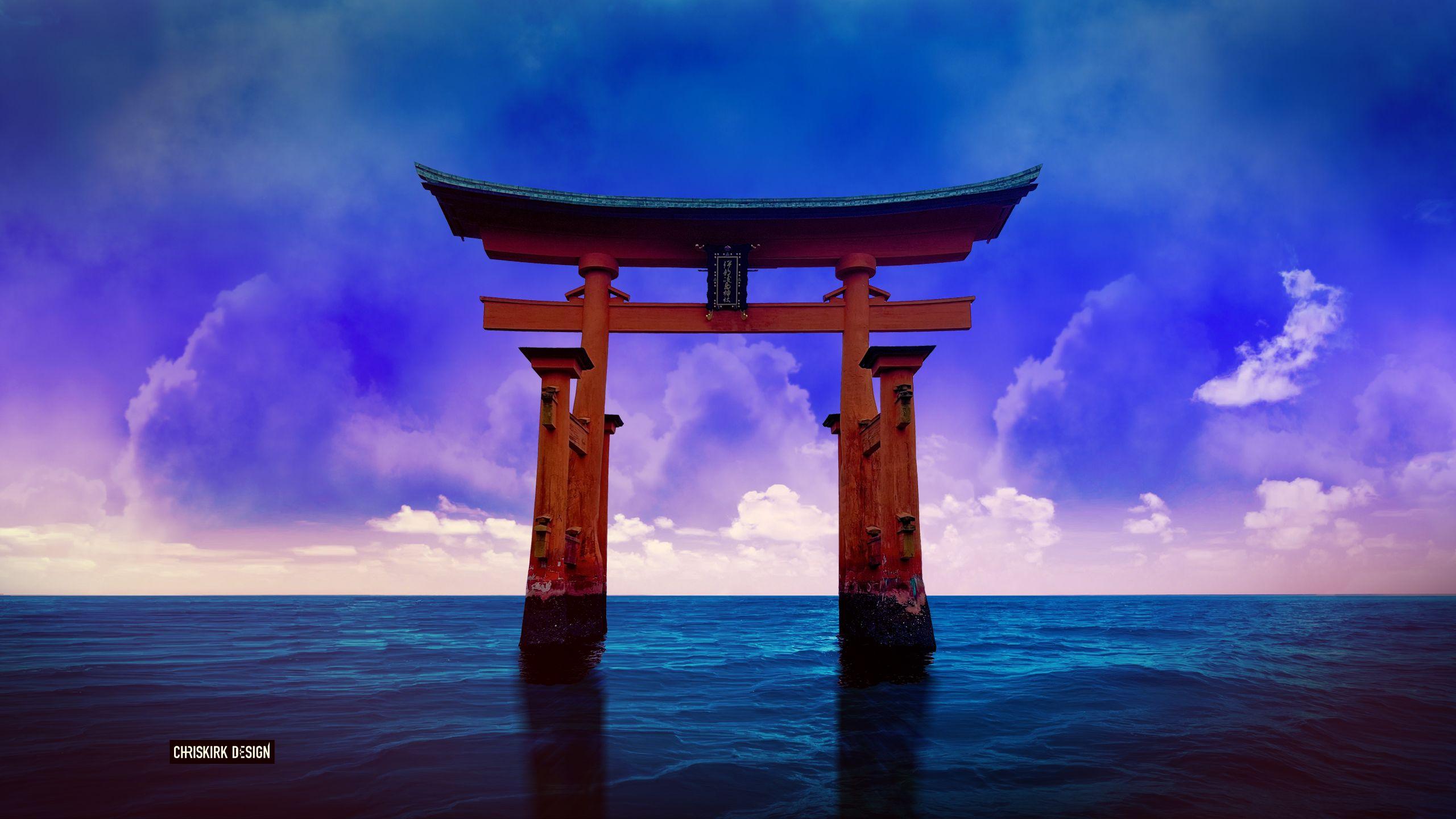 A Torii Gate in the Japanese Sea HD Wallpapers