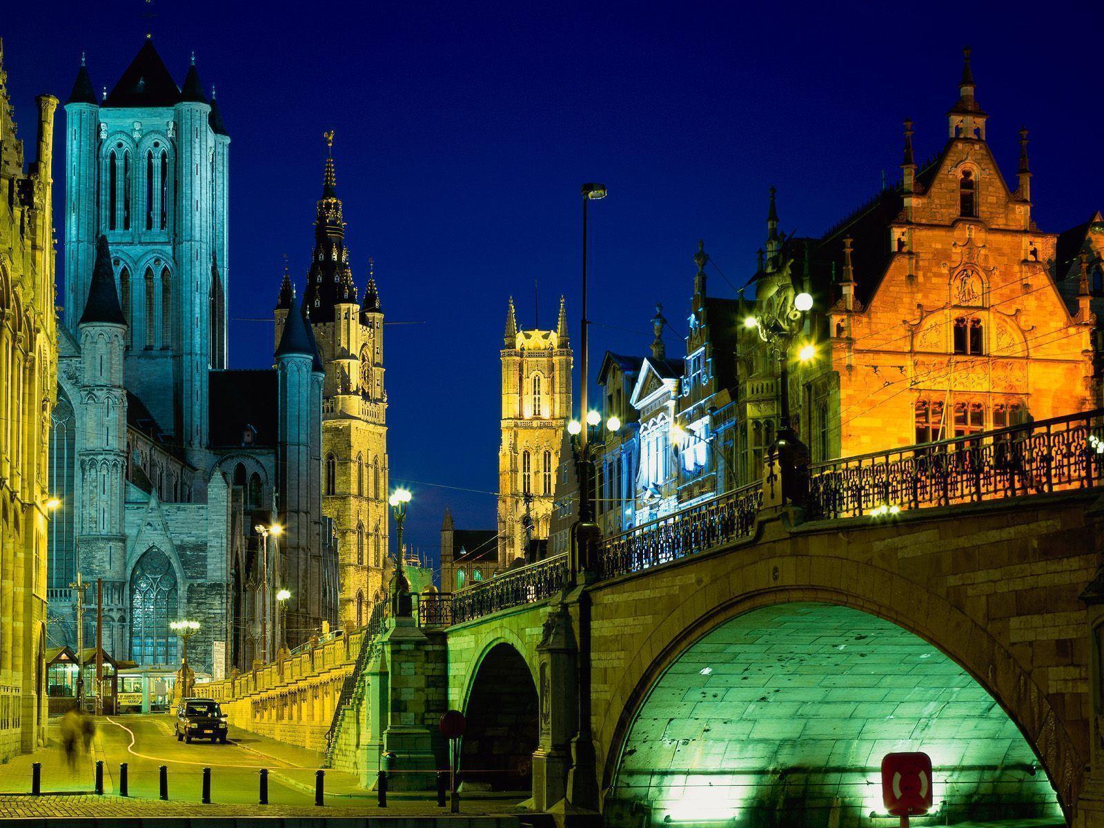 Evening in Ghent Belgium Wallpapers