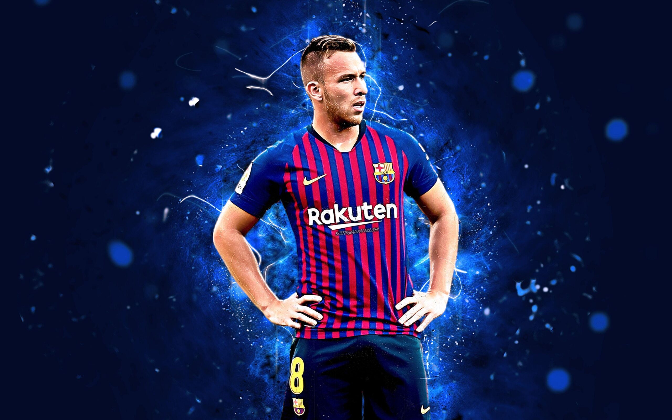 Download wallpapers Arthur, 4k, abstract art, football, Barcelona