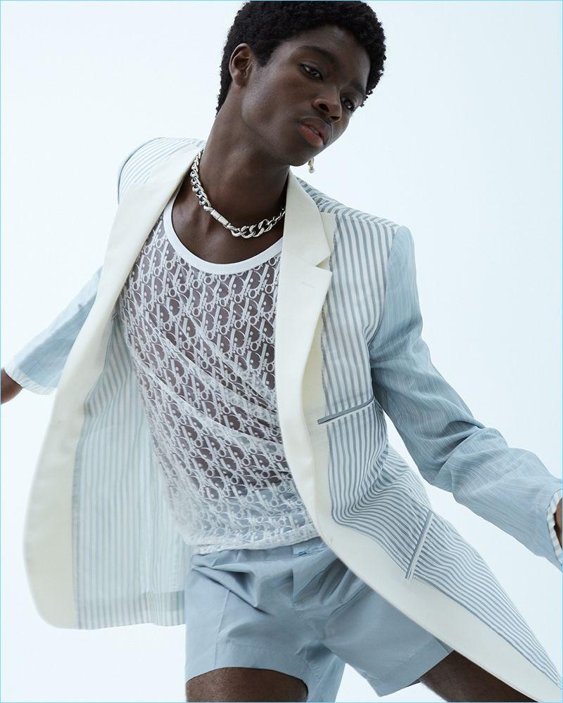 Sharp Relief: Alton Mason Dons Spring ’19 Looks for WWD