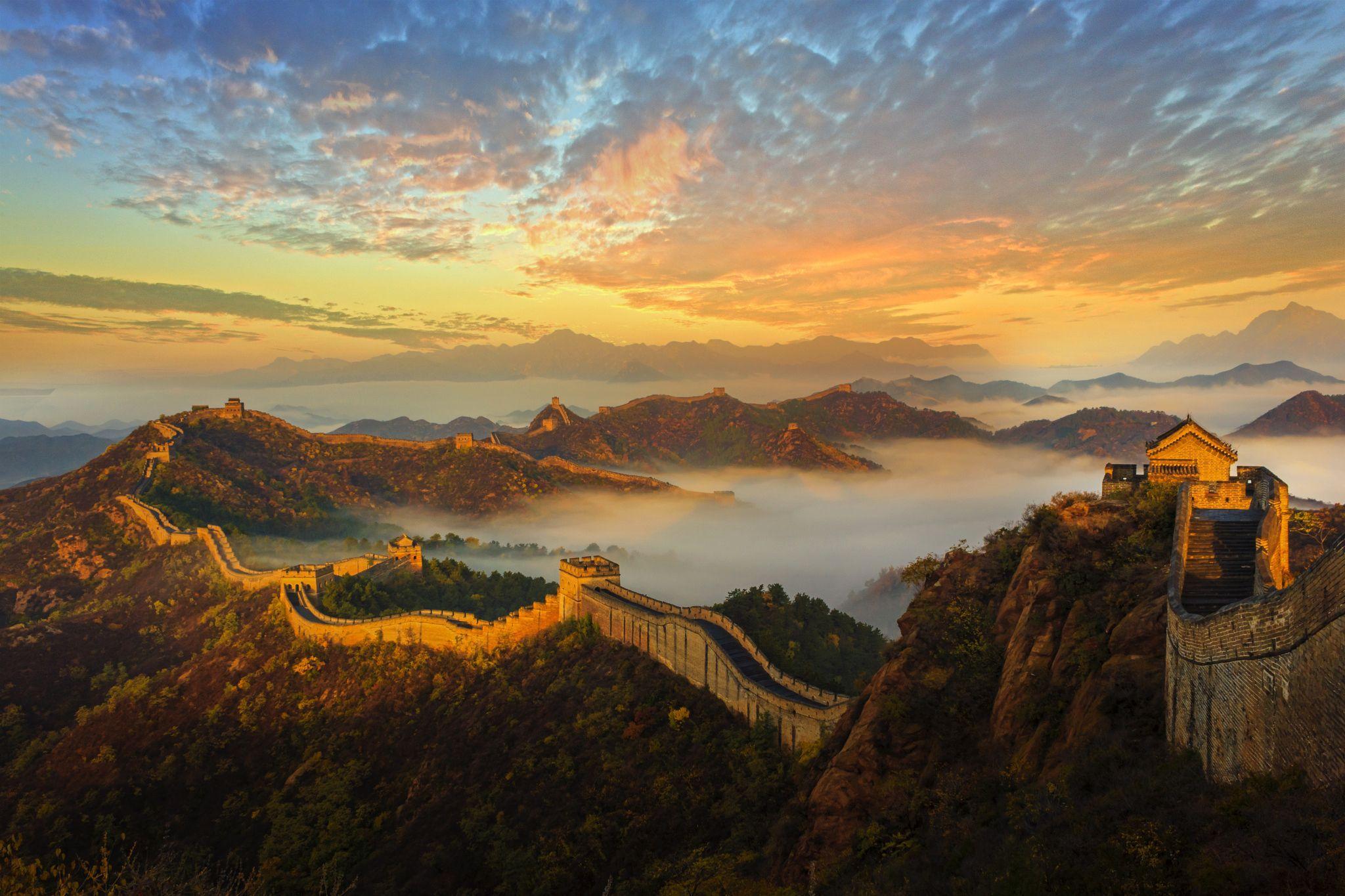 Great Wall of China Full HD Bakgrund and Bakgrund