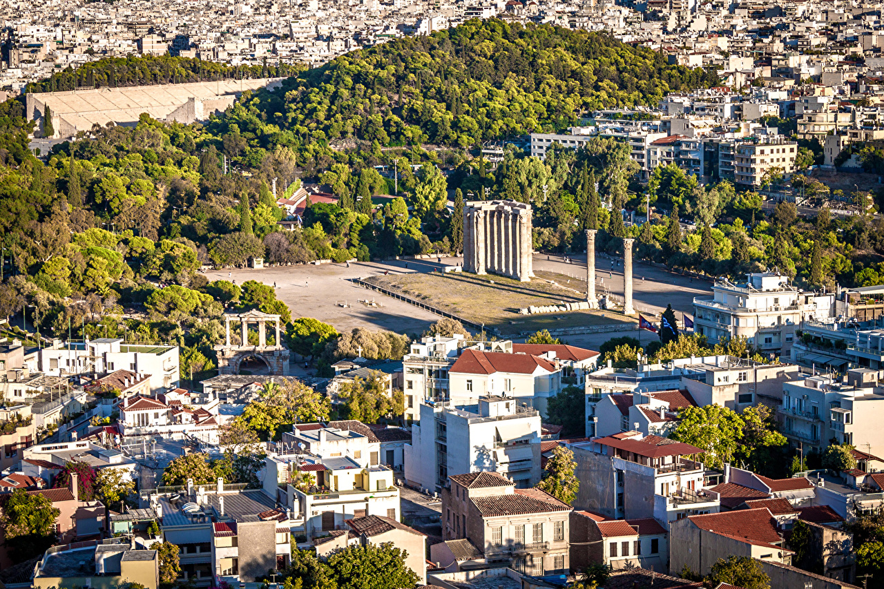 Wallpapers Greece Athens From above Cities Building