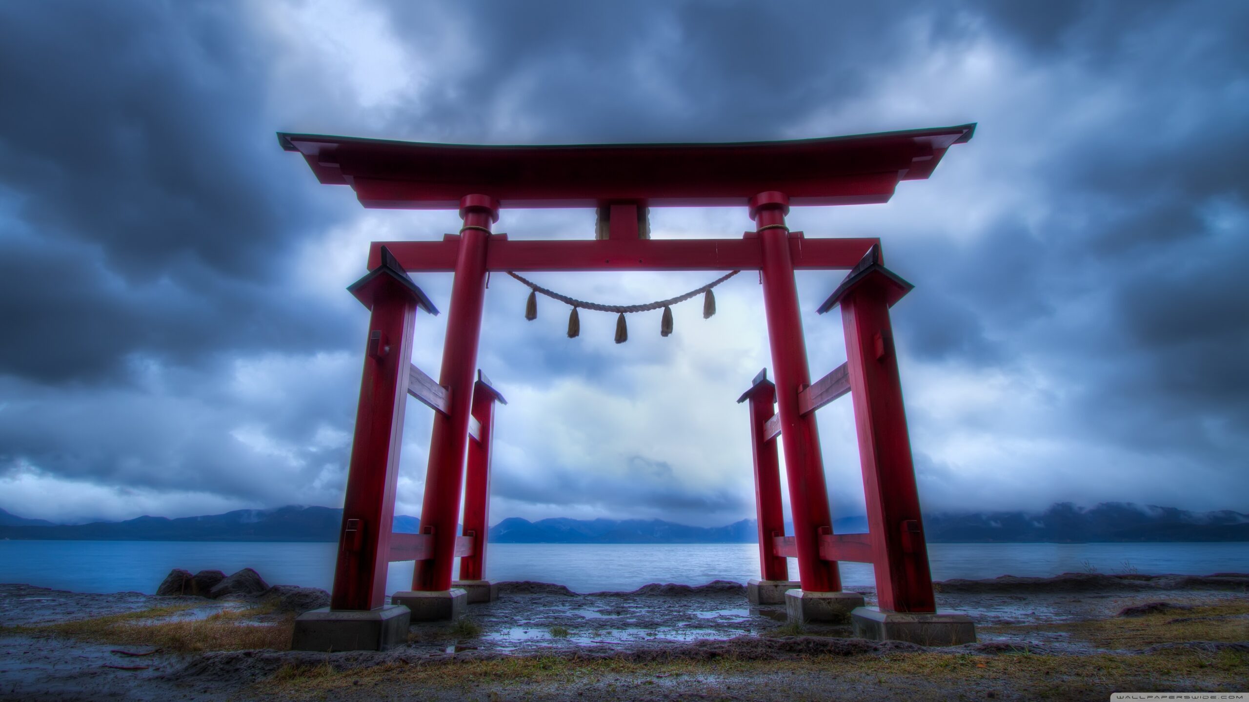 Torii Gate, Lake Tazawa ❤ 4K HD Desktop Wallpapers for • Dual