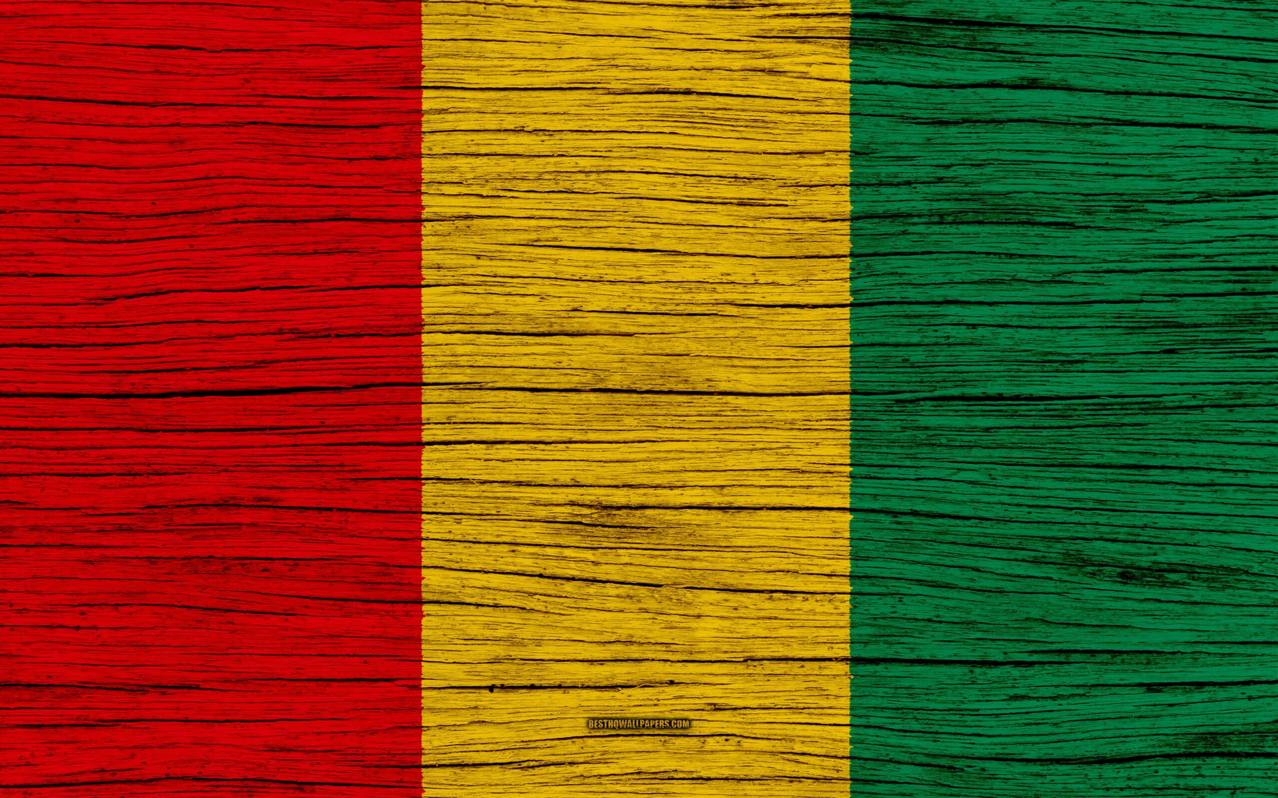 Download wallpapers Flag of Guinea, 4k, Africa, wooden texture