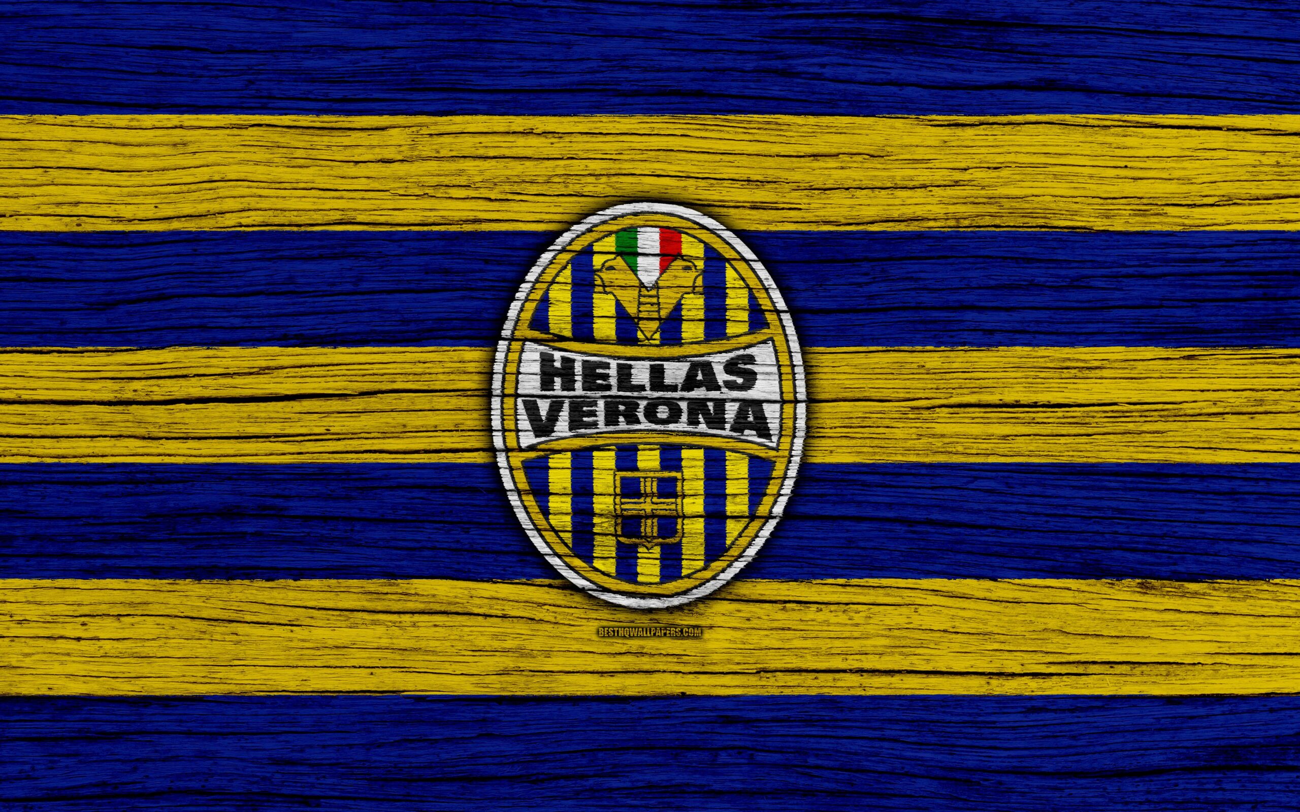 Download wallpapers Hellas Verona, 4k, Serie A, logo, Italy, wooden